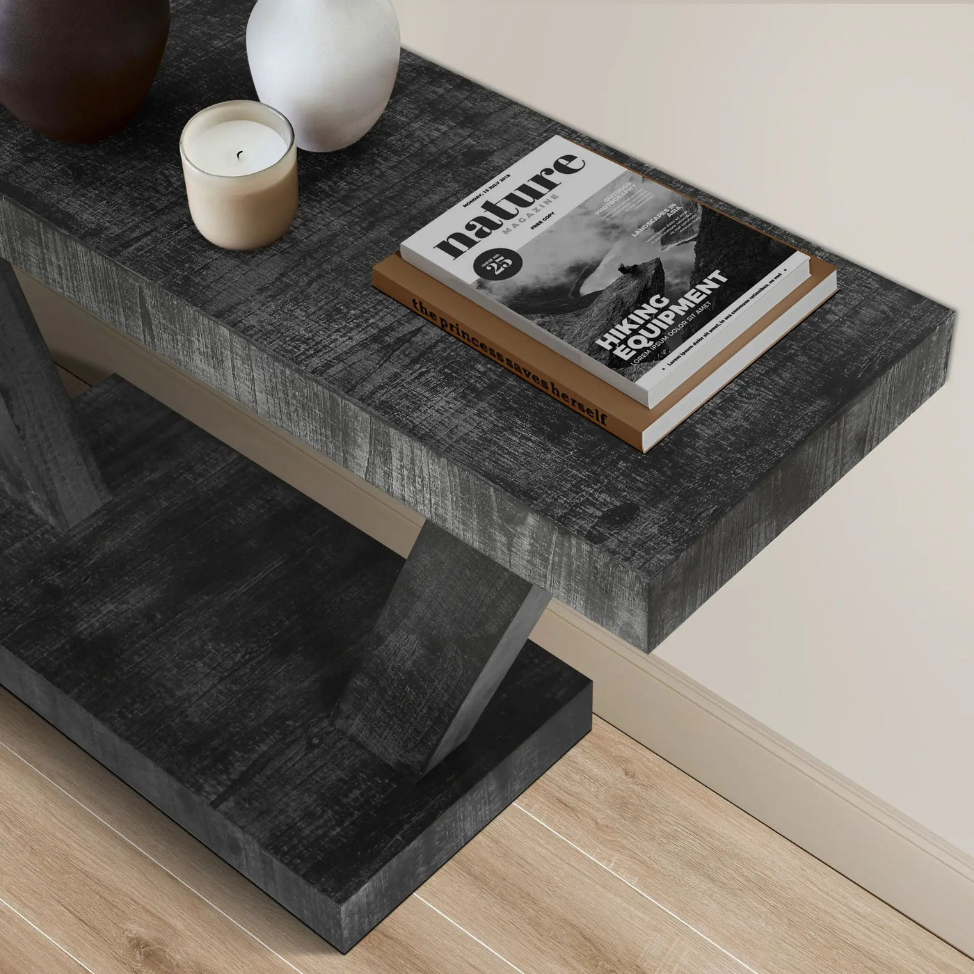 Vintage Distressed Wood Entryway Bench With 2 Tier Storage Cabinet by Unique Piece Furniture