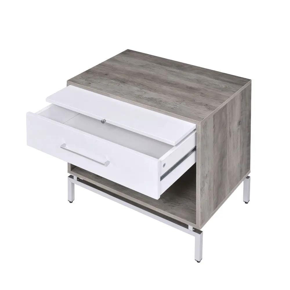 Cistus - Accent Table - Weathered Gray Oak & White by Unique Piece Furniture