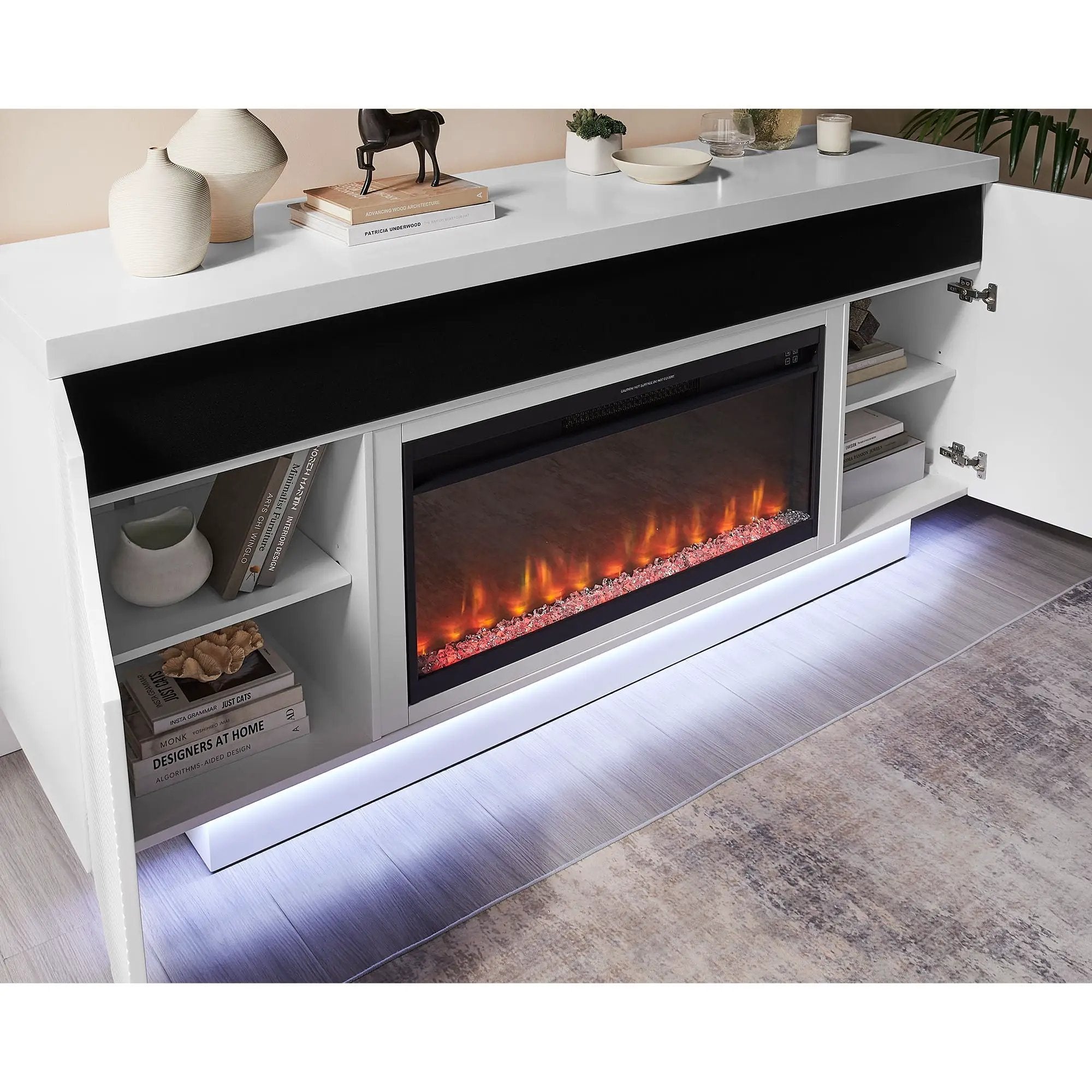 Alessia - Electric Fireplace With Multi Color LED And Flame Settings by HouseOfZazla