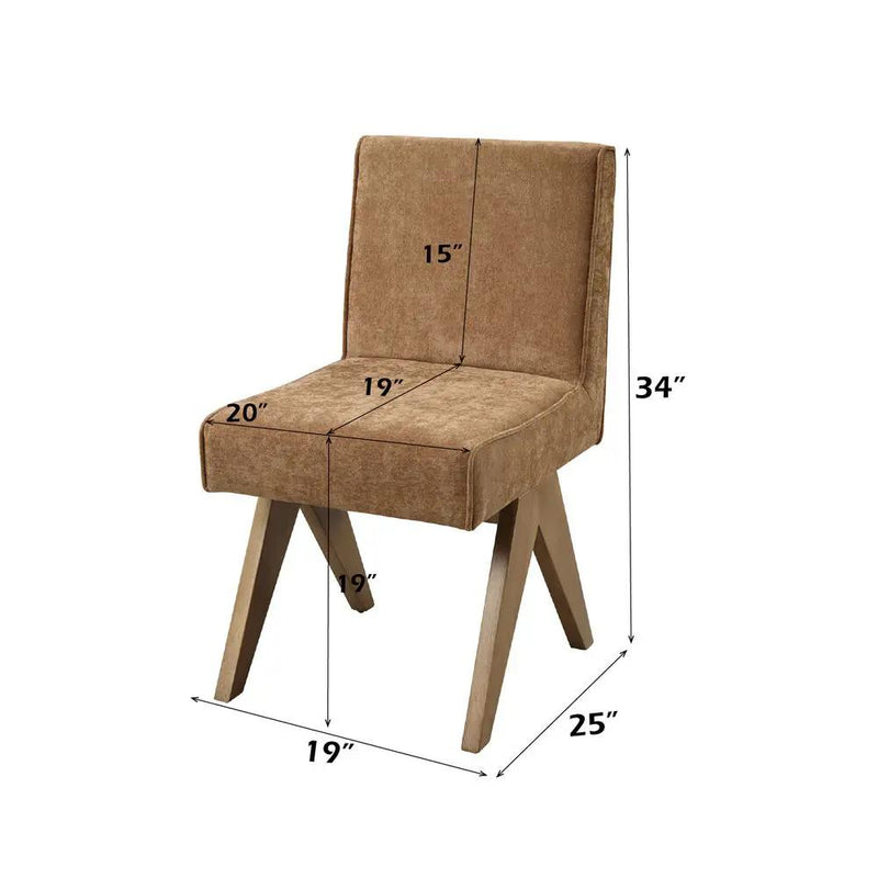 Zoey - Side Chair (Set of 2) - Chocolate Chenille & Oak by Unique Piece Furniture