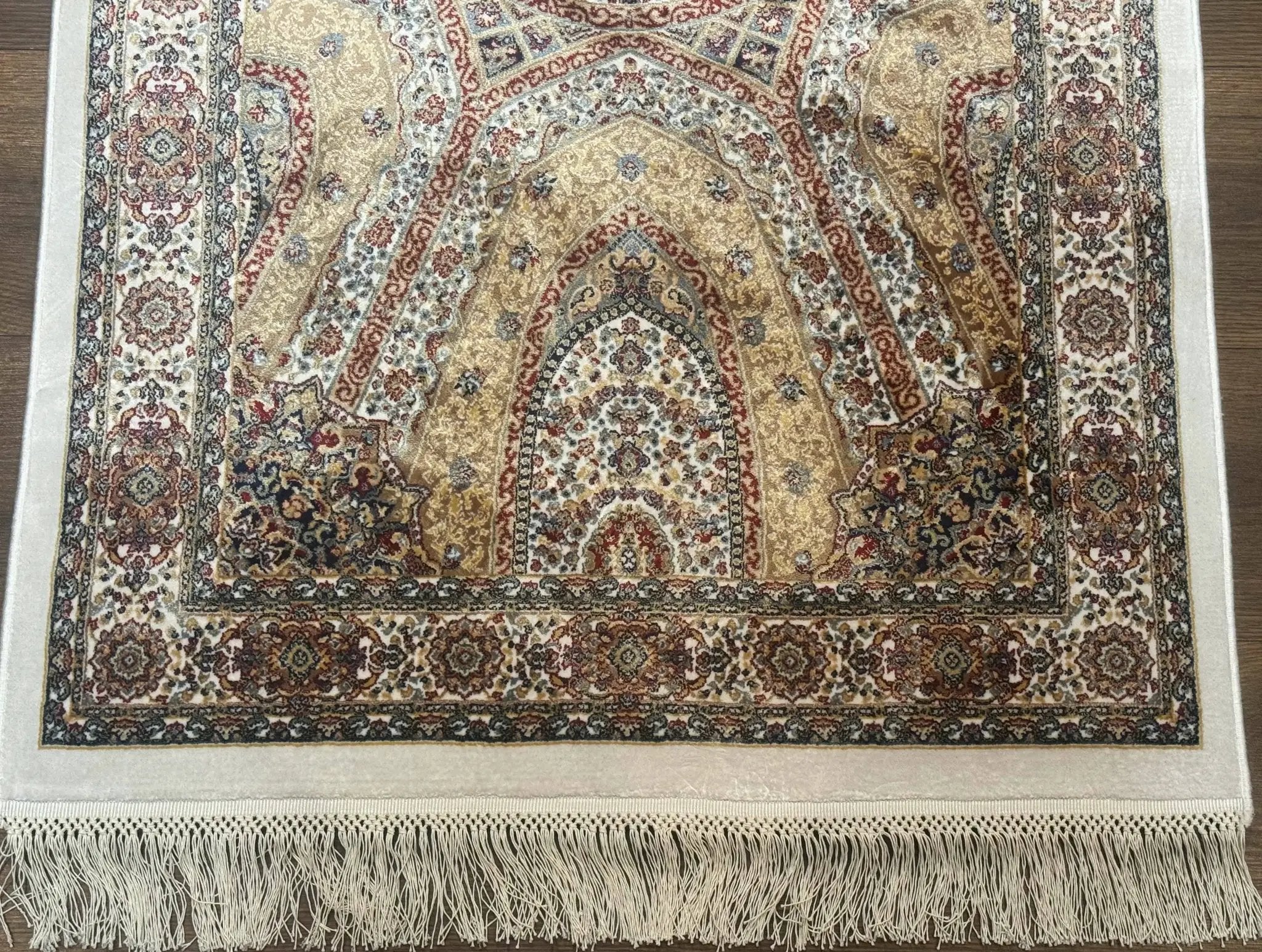 Turkish Silk Runner Rug 2.6 x 13, Dome Design, Hereke Runner, Bamboo Silk, New by Jewel Rugs
