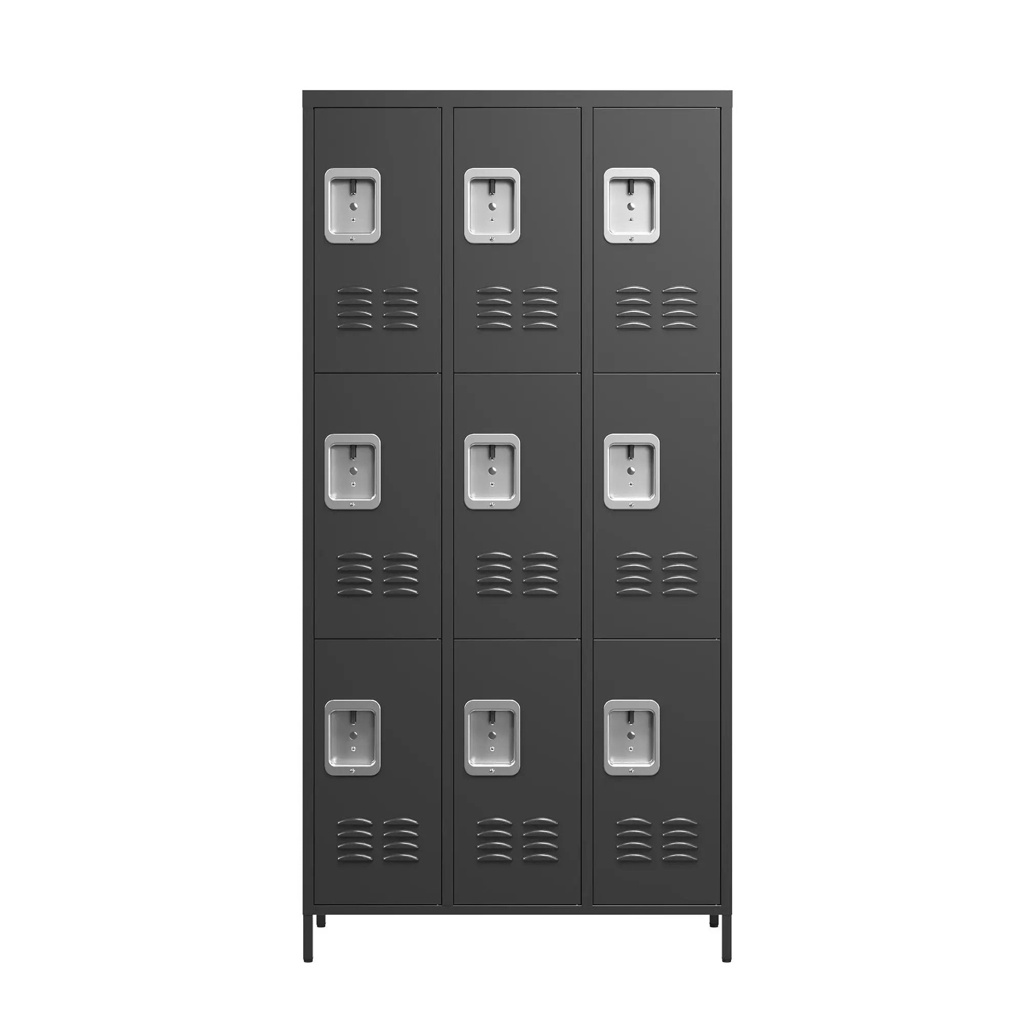 9 Door Lockers With Lock For Secure Storage And - Black by HouseOfZazla