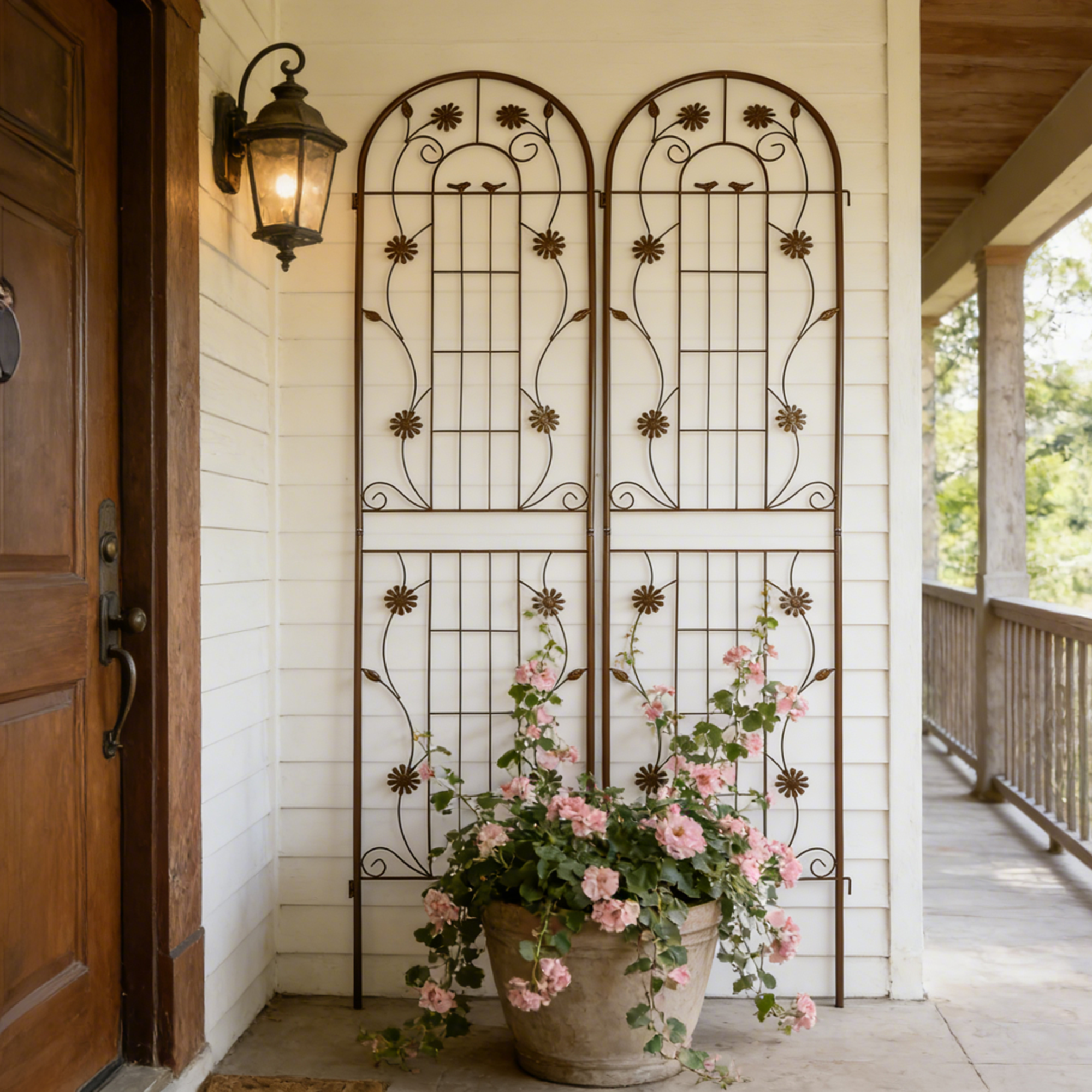 2 Pack Metal Garden Trellis 86.7" x 19.7" Rustproof Trellis for Climbing Plants by HouseOfZazla