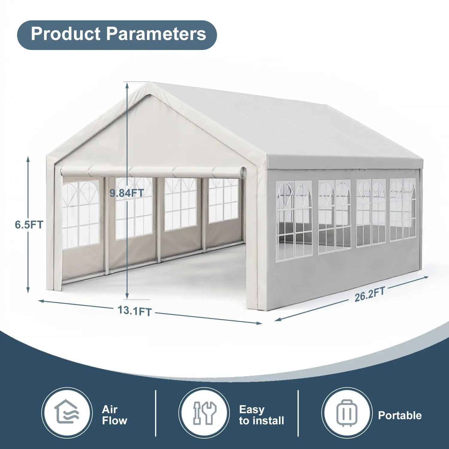 13'x26' Carport Car Canopy Party Tent by HouseOfZazla