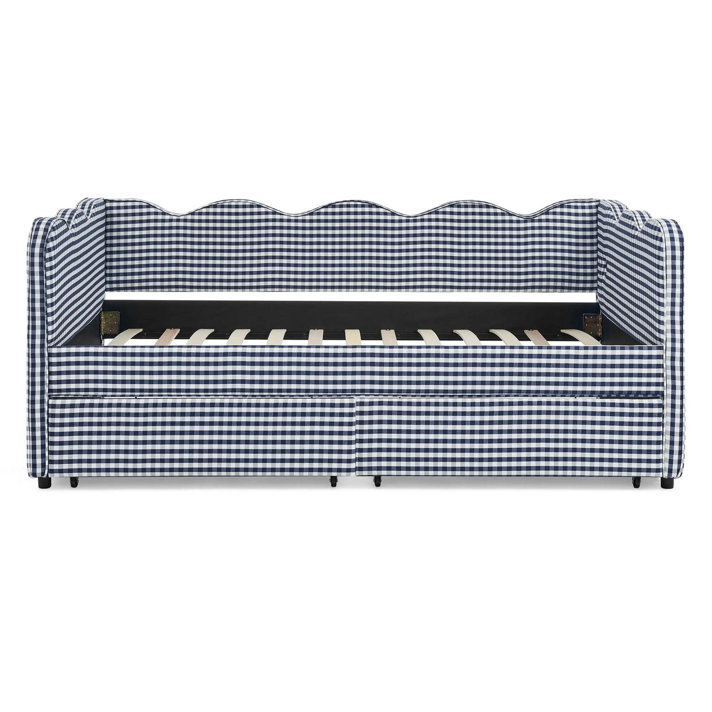 Gingham Daybed With USB Charging Port, Wave-Shaped Design by Unique Piece Furniture
