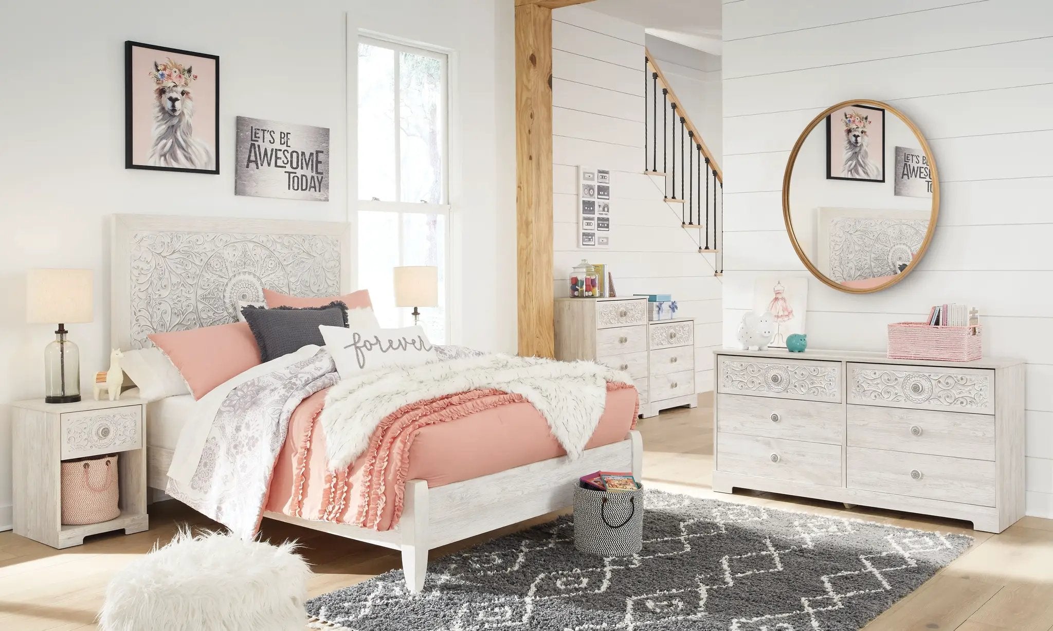 Paxberry - Six Drawer Dresser - Vinyl-Wrapped - Whitewash by Unique Piece Furniture
