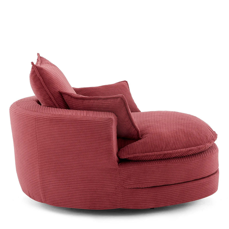 360° Swivel Accent Barrel Chair With Dual Layer Cushion And 3 Removable Pillows by HouseOfZazla