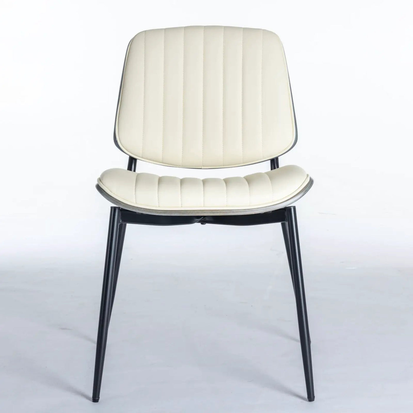 Dining Chairs (Set of 2) Mid-Century Modern Retro Chair With Walnut Bentwood Back Upholstered Seat Metal Legs Adjustable Foot For Kitchen Dining Room Chairs by Unique Piece Furniture