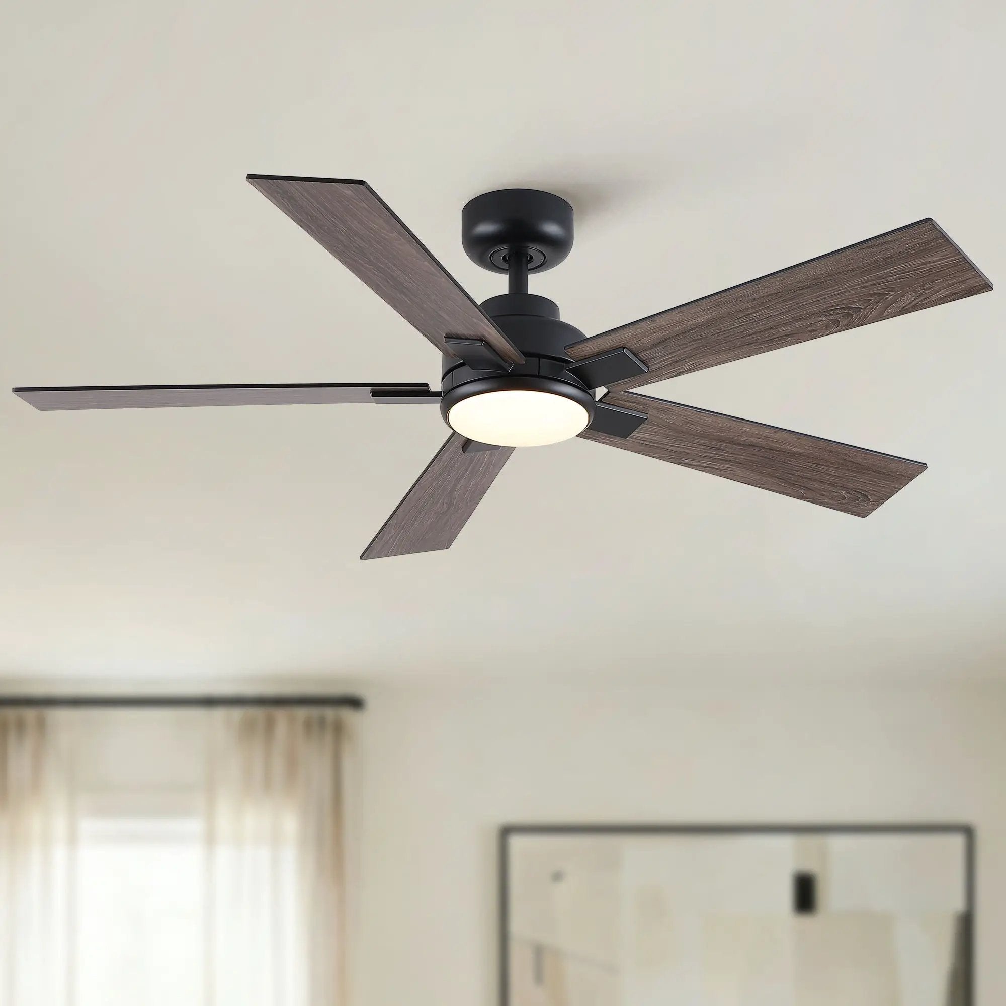 Reversible Motor Integrated LED Dimmable Ceiling Fan With Light by HouseOfZazla