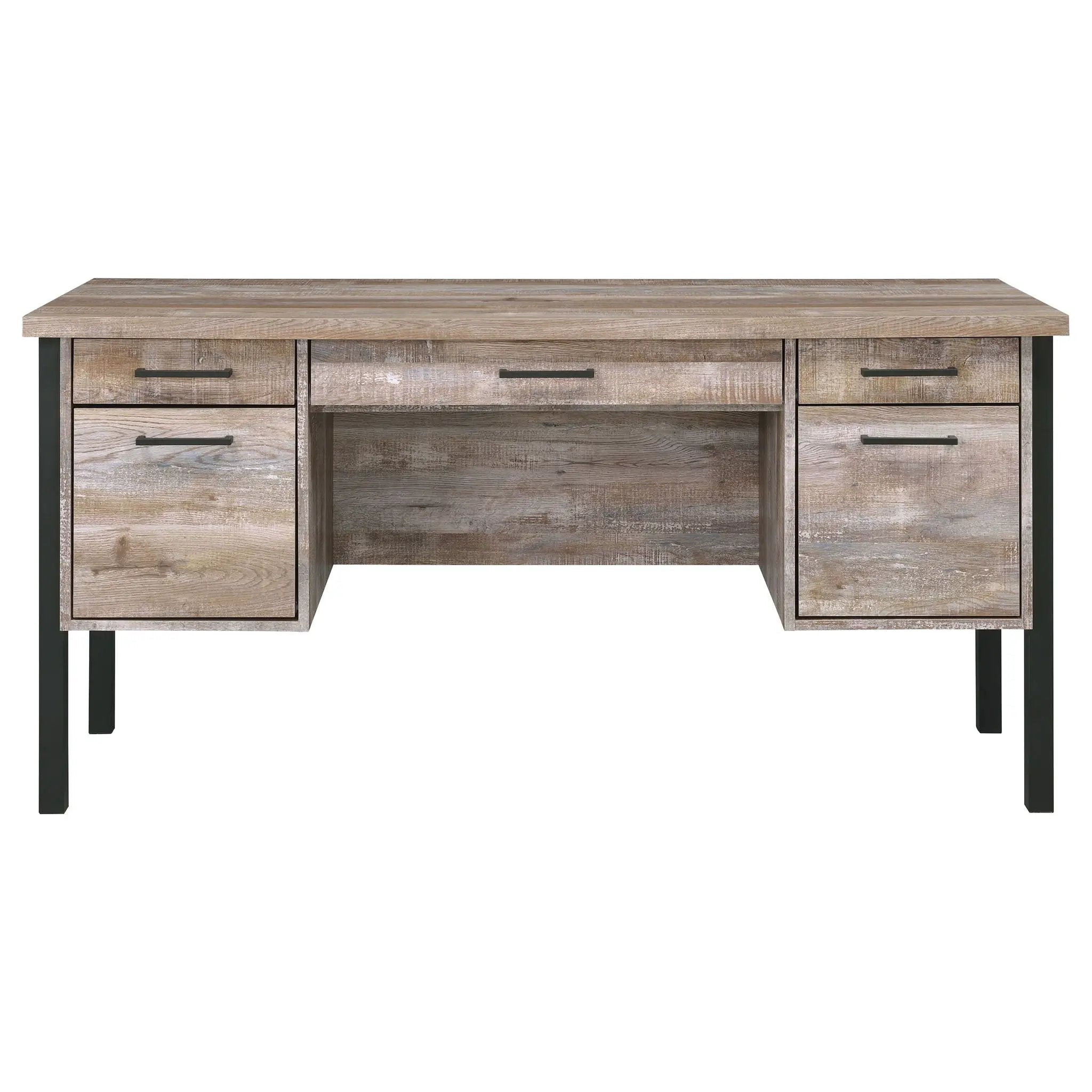 Samson 60-inch 4-drawer Office Computer Desk Weathered Oak by Unique Piece Furniture