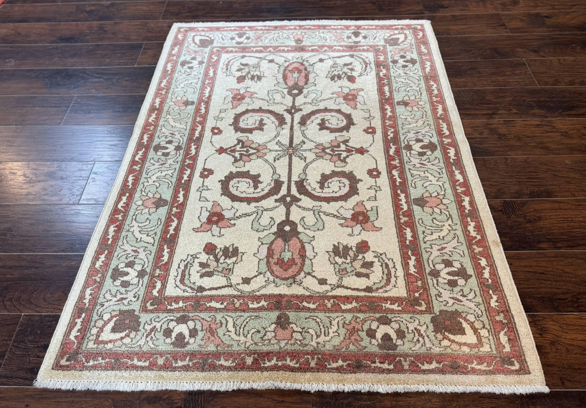 Indo Mahal Rug 4 x 5.6, Indian Handmade Wool Area Rug by Jewel Rugs