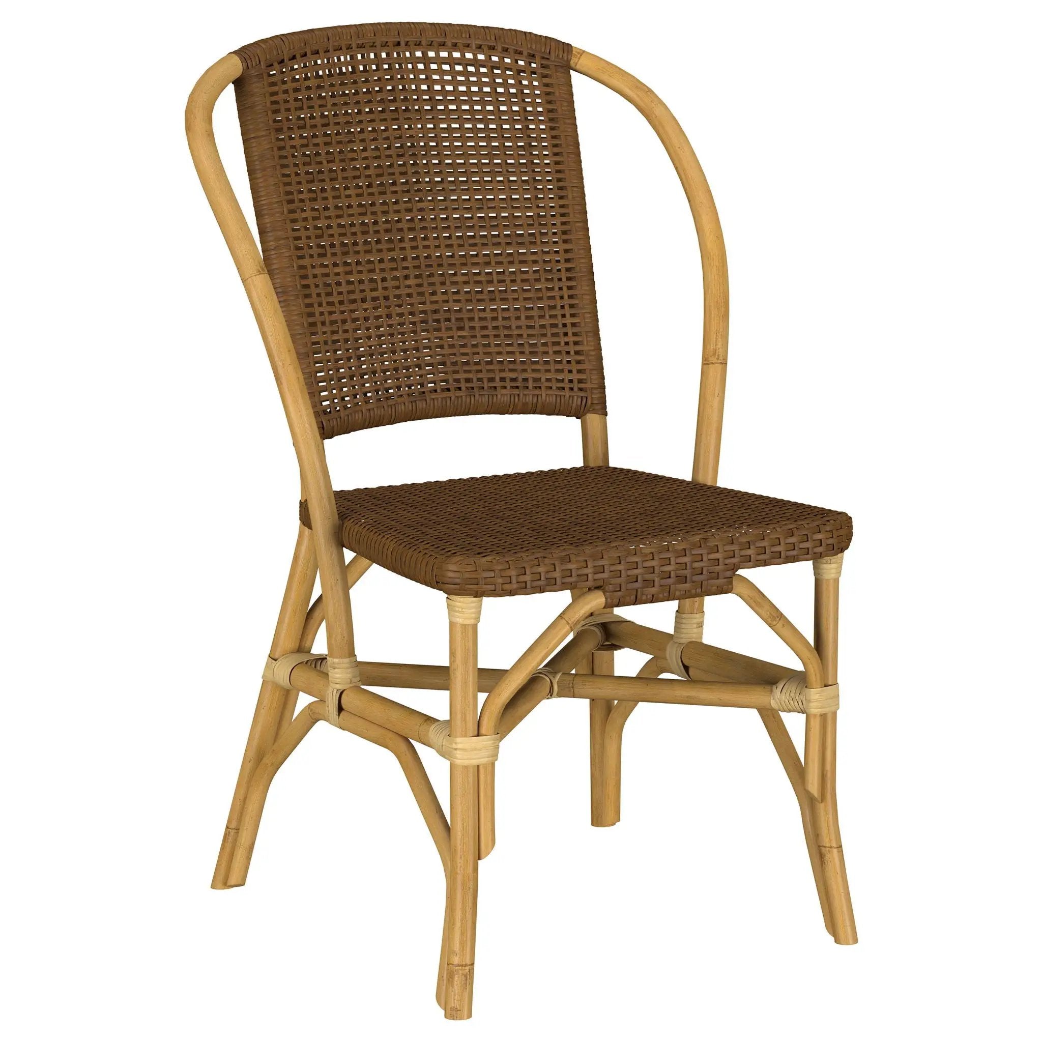 Lexley Woven Rattan Dining Side Chair Brown (Set of 2) by Unique Piece Furniture