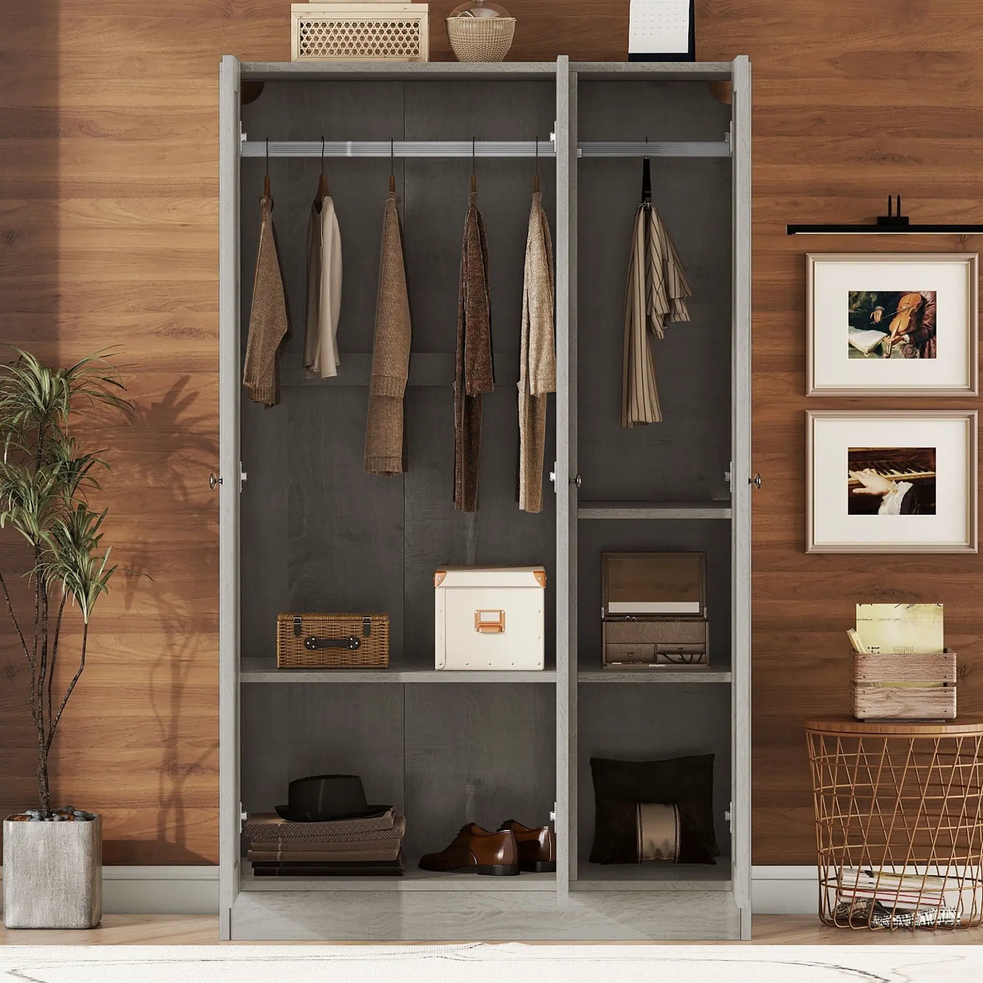 3 Door Shutter Wardrobe With Shelves by HouseOfZazla