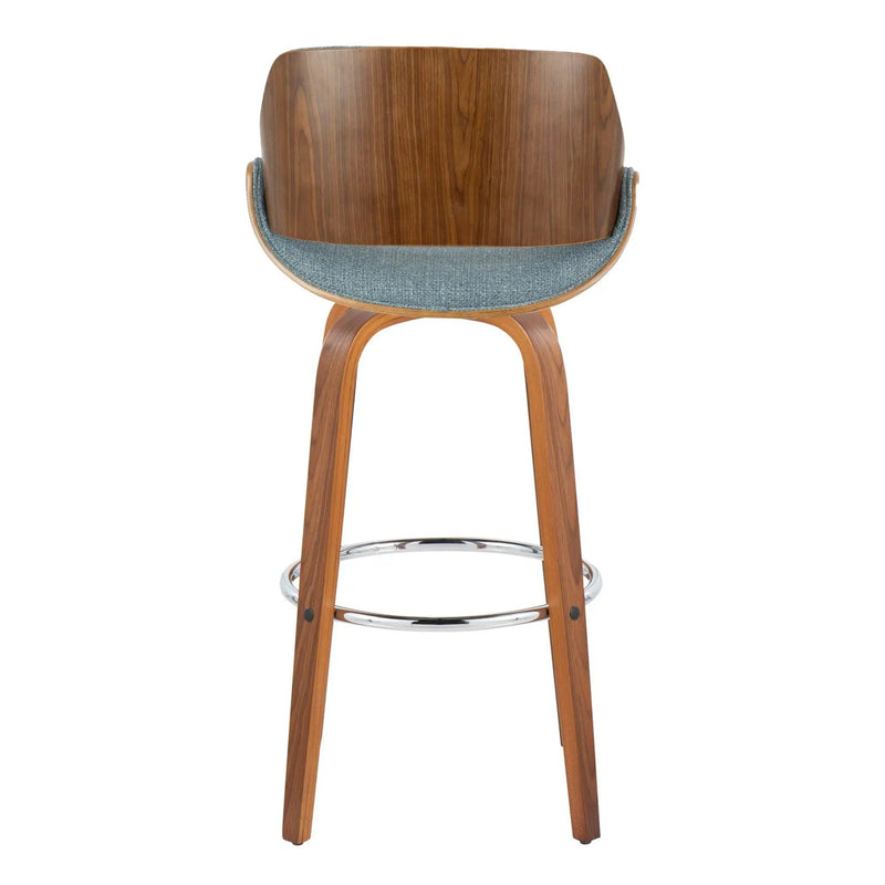 Fabrizzi - Mid Century Modern Fixed Height Barstool With Swivel With Round Footrest (Set of 2) by Unique Piece Furniture
