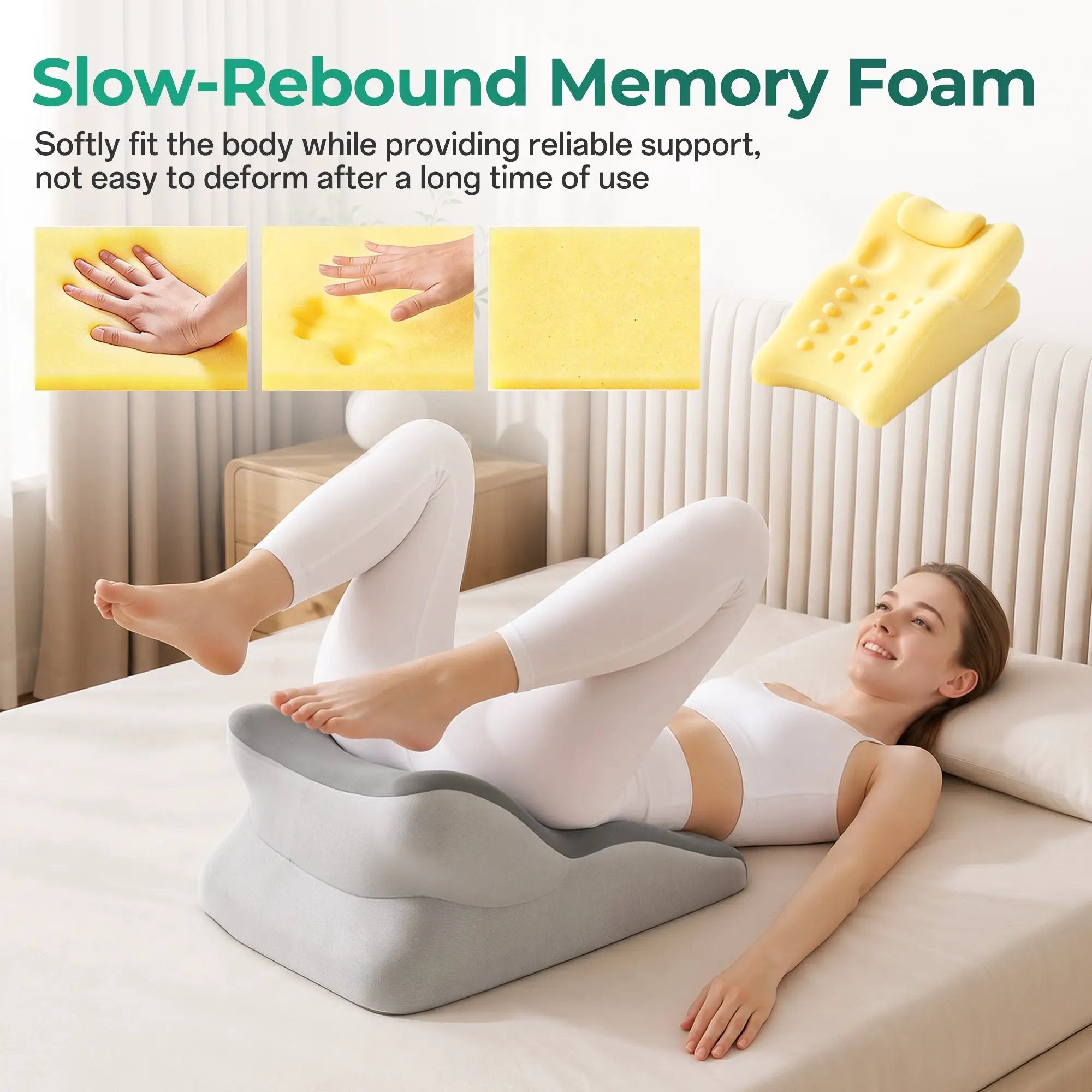 27° Ergonomic Memory Foam Support Pillow for Couples by HouseOfZazla