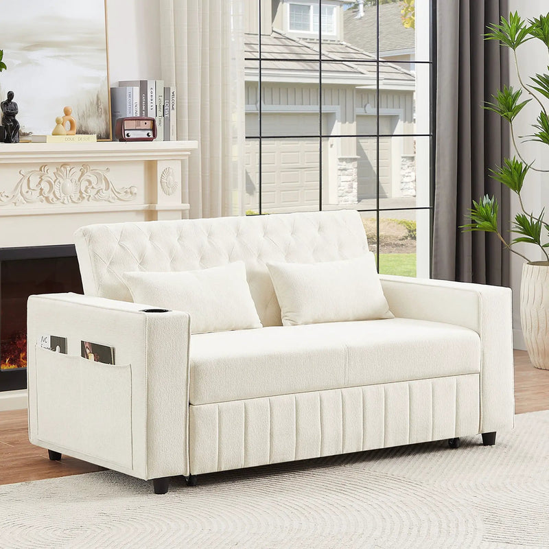 Pull-Out Sofa Bed Convertible Couch With Adjustable Backrest For Living Room by HouseOfZazla