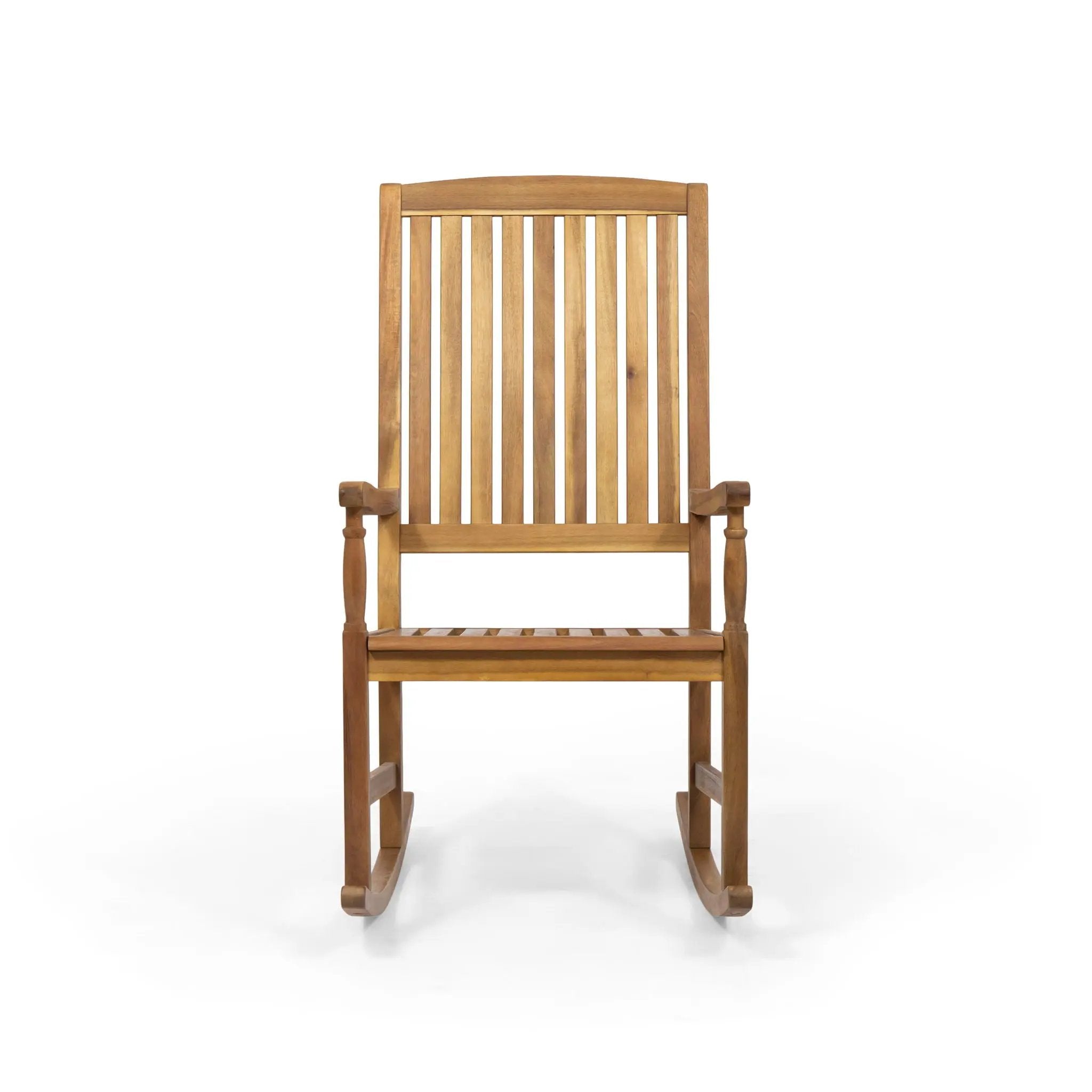 Muse Outdoor Acacia Rocking Chair With Slat Design - Teak by HouseOfZazla