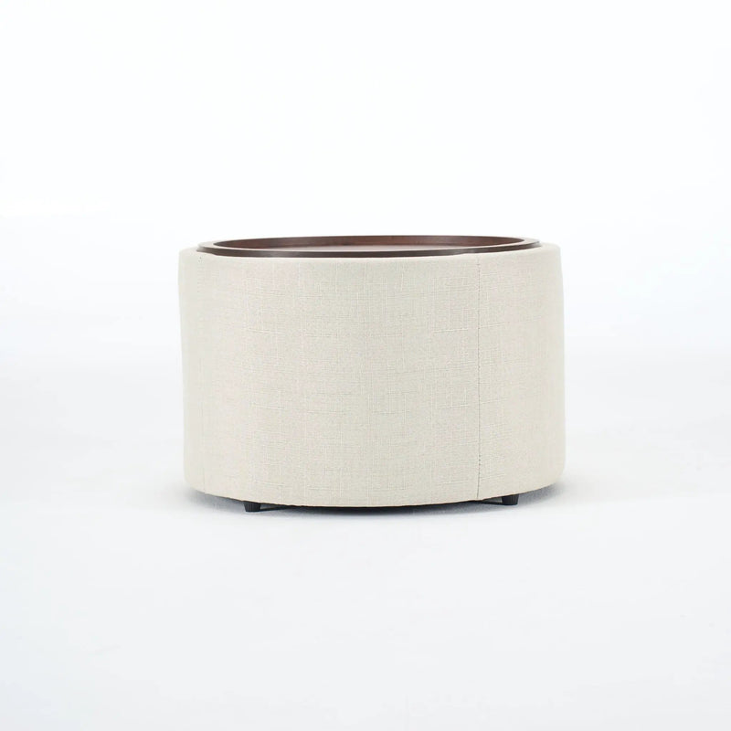 Nesting Ottomans, Round Coffee Table & Bench With Tray (Set of 2)