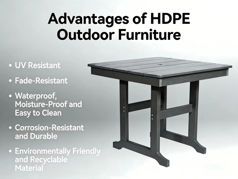 HDPE Outdoor Patio Dining Set with Table and 4 Chairs by HouseOfZazla