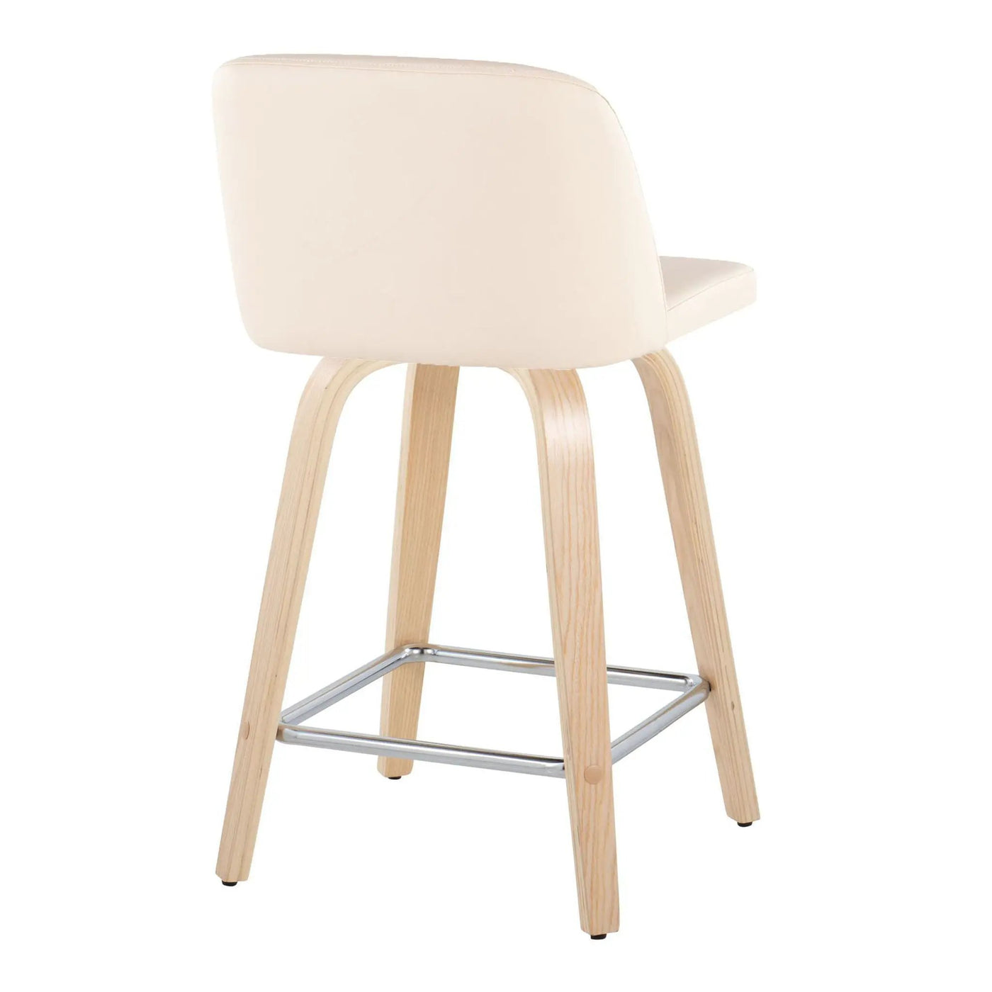 Toriano - Contemporary Fixed Height Counter Stool With Swivel With Square Footrest (Set of 2) by HouseOfZazla