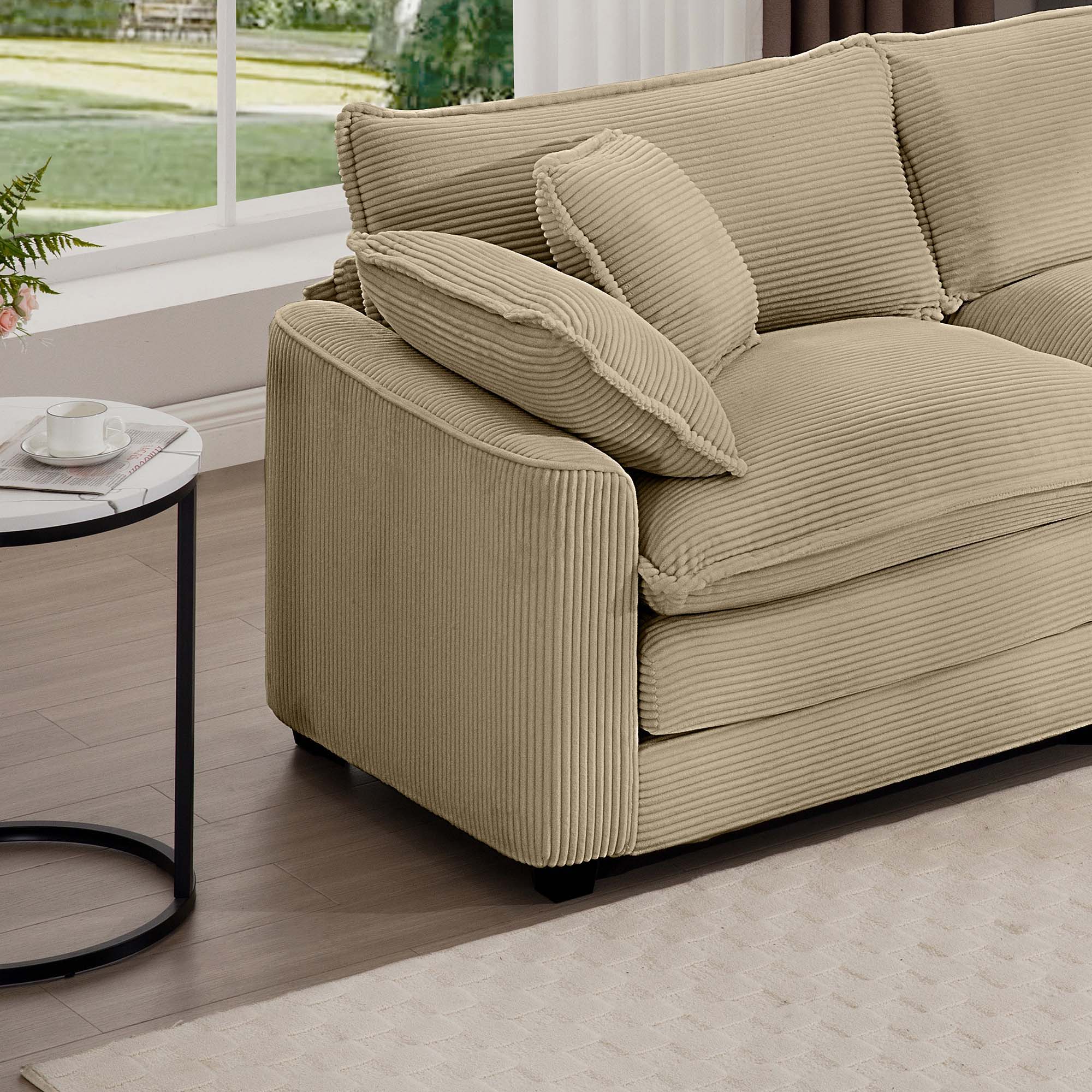 Classic Modern Comfortable Single Chair Deep Seat Sofa With Footstool by HouseOfZazla