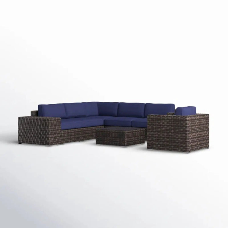 Wicker Seating Group Set With Table And Cushions by HouseOfZazla