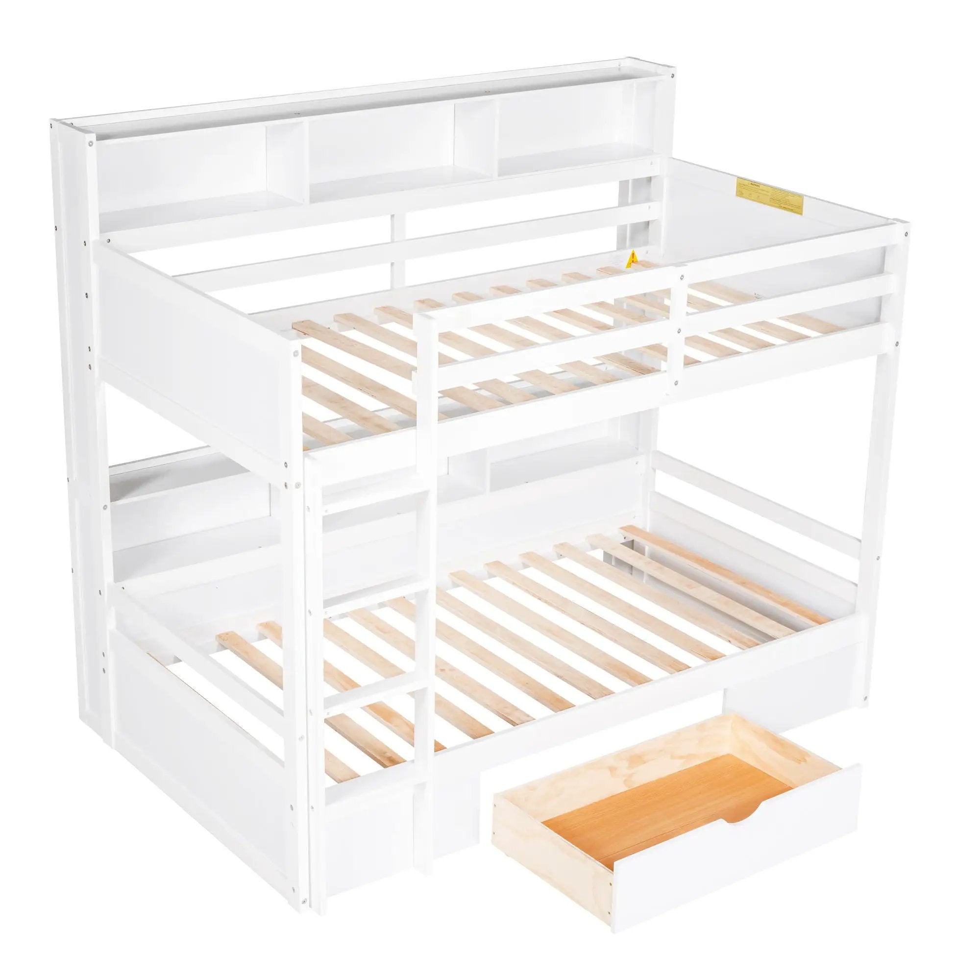 Carolee - Twin Size Bunk Bed With Built-In Shelves by Unique Piece Furniture