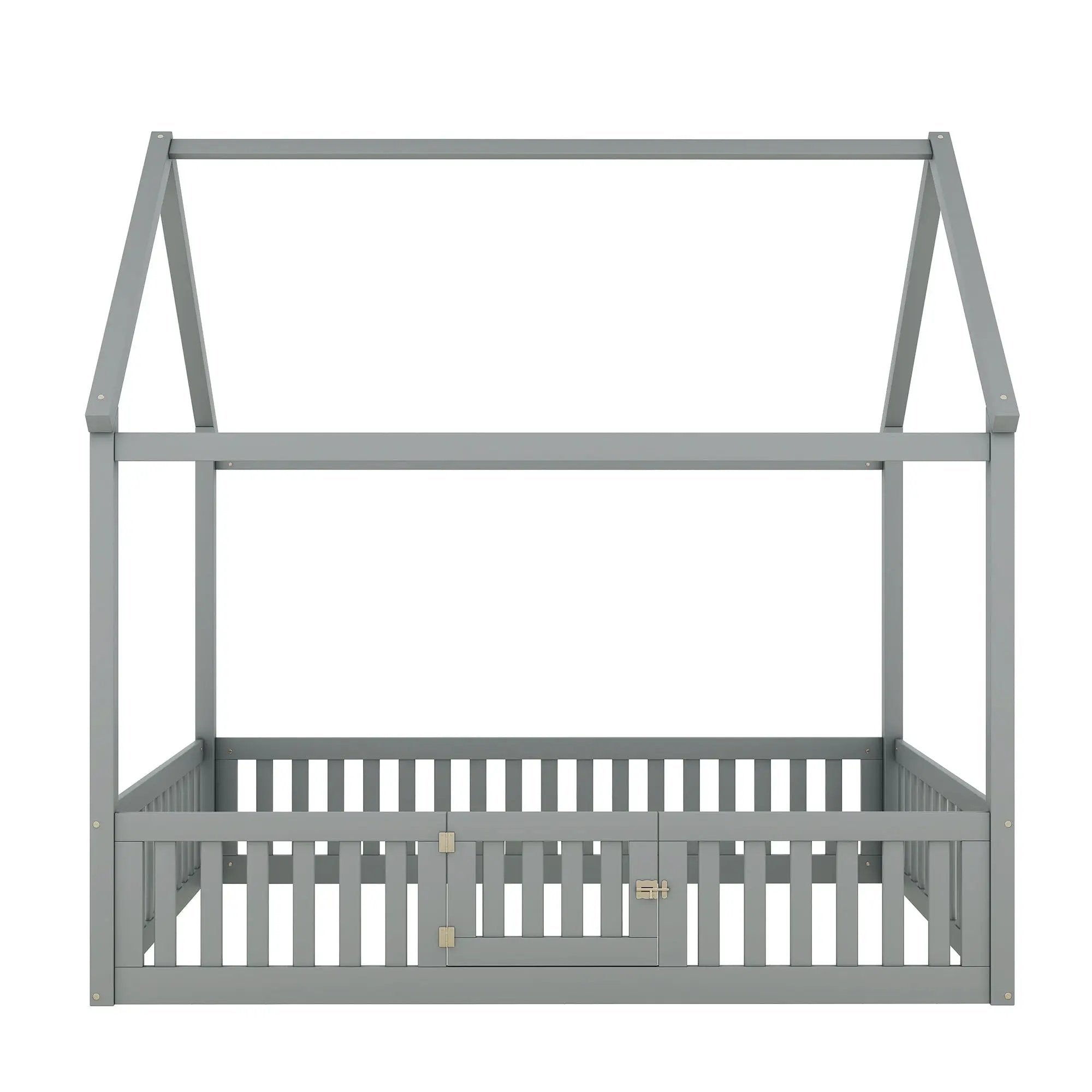 Wood House Bed With Fence And Door by Unique Piece Furniture