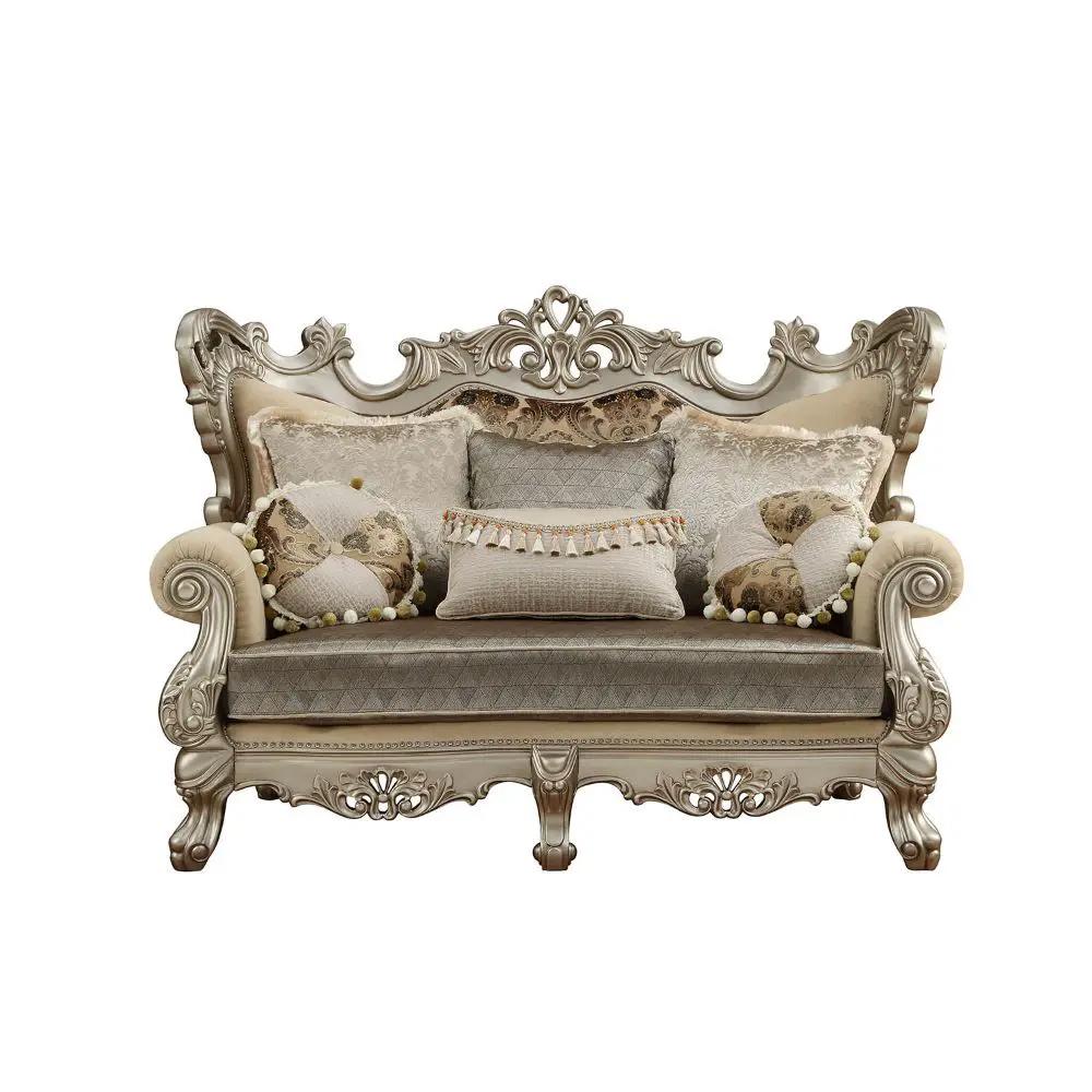 Ranita - Loveseat With 6 Pillows - Fabric & Champagne by Unique Piece Furniture