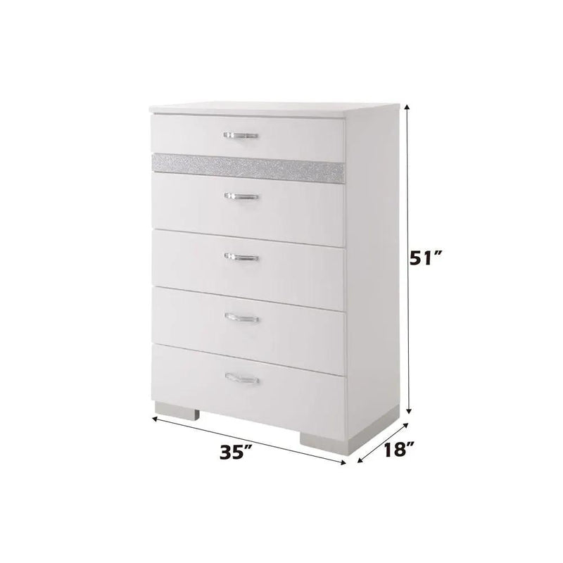Naima II - Chest - White High Gloss by Unique Piece Furniture