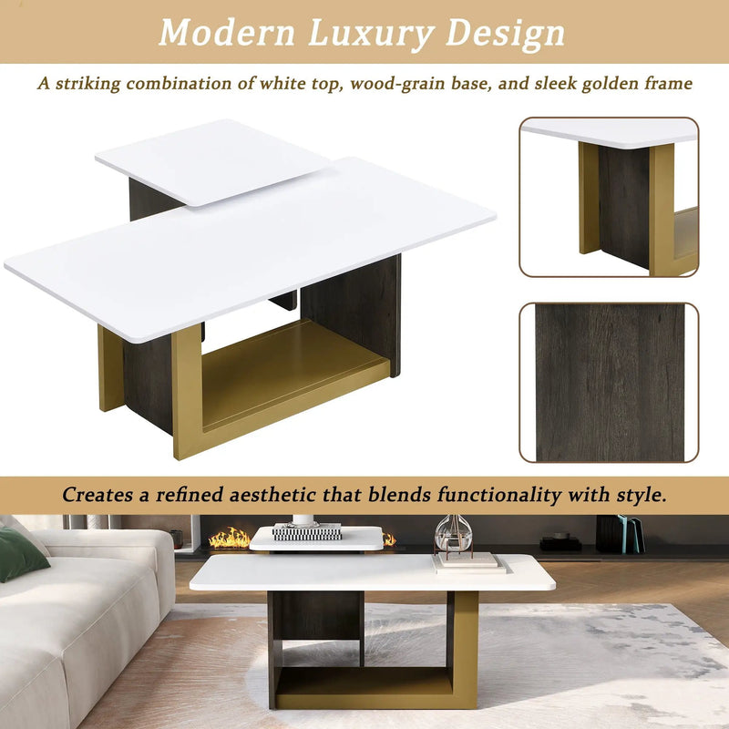 Small Square Coffee Table With End Table (Set of 2) by Unique Piece Furniture