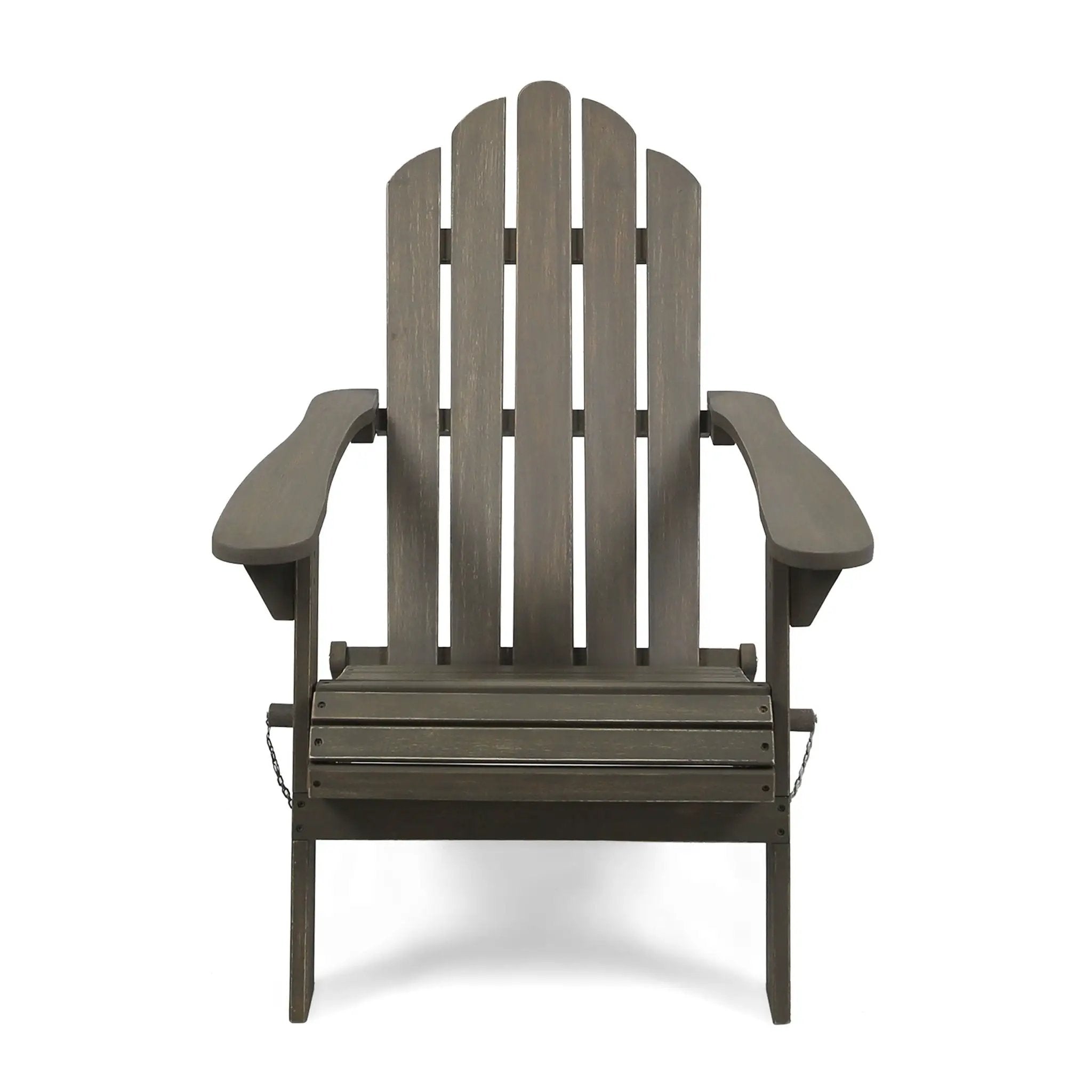 Outdoor Foldable Adirondack Chair With Hand Crafted Details - Gray by HouseOfZazla