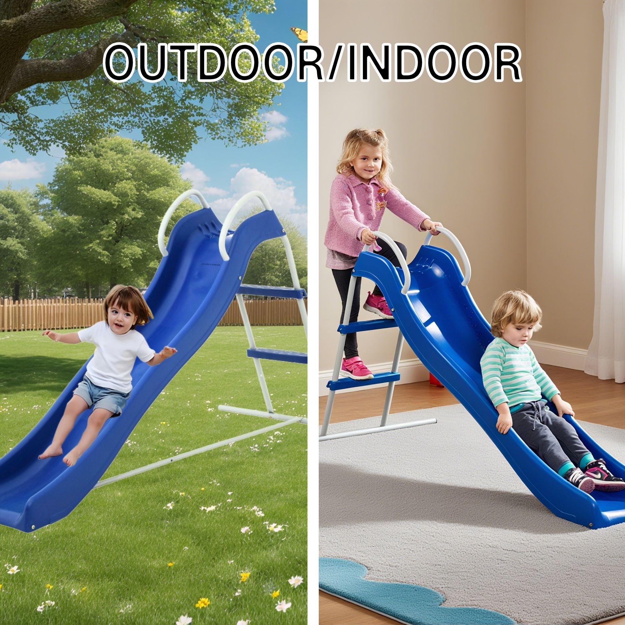 Xsl002 - Slide Indoor Freestanding Playground Equipment - Blue by HouseOfZazla