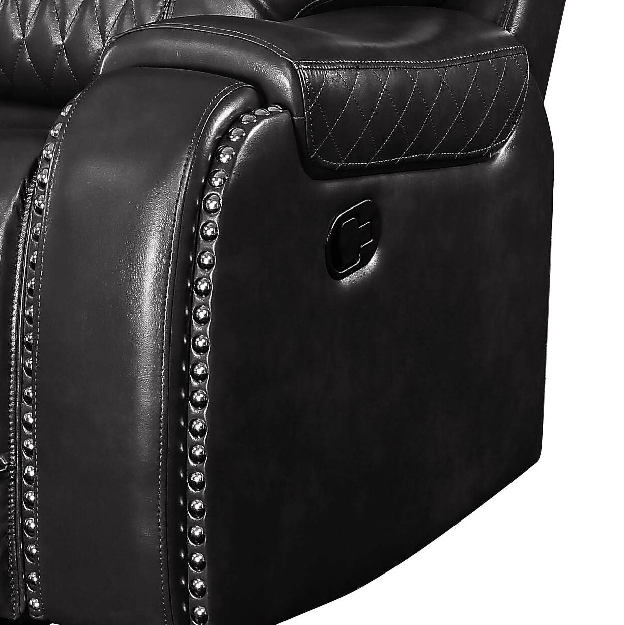 Braylon - Magnetite Synthetic Leather Manual Recliner Sofa - Brown by HouseOfZazla