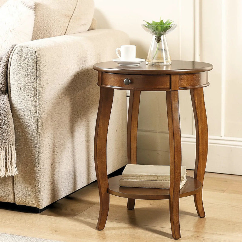 Alysa - Walnut Accent Table - Walnut by Unique Piece Furniture