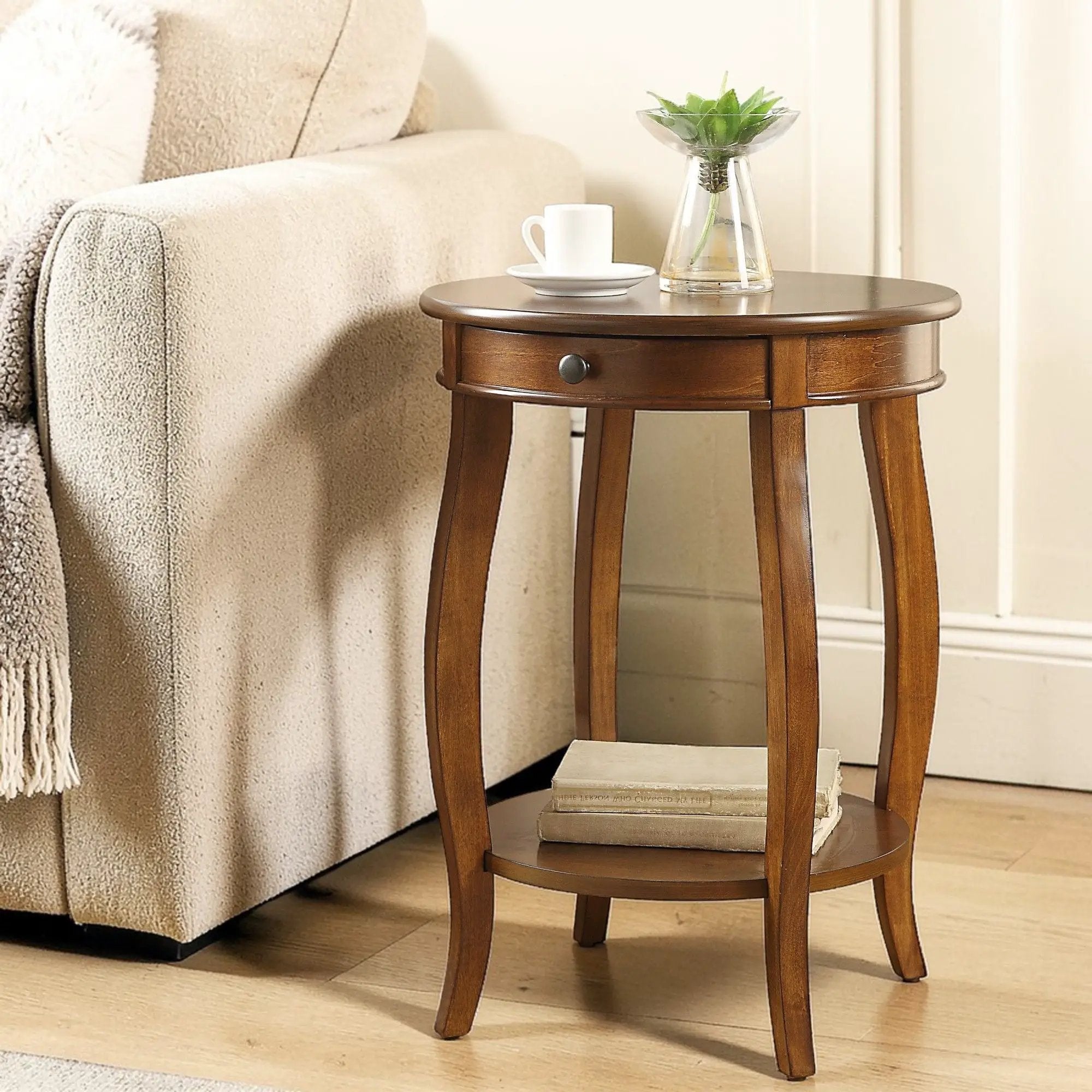 Alysa - Walnut Accent Table - Walnut by HouseOfZazla