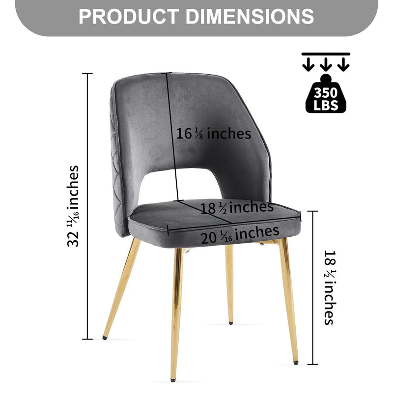 Dining Chairs With Metal Legs And Hollow Back Upholstered Dining Chairs by HouseOfZazla