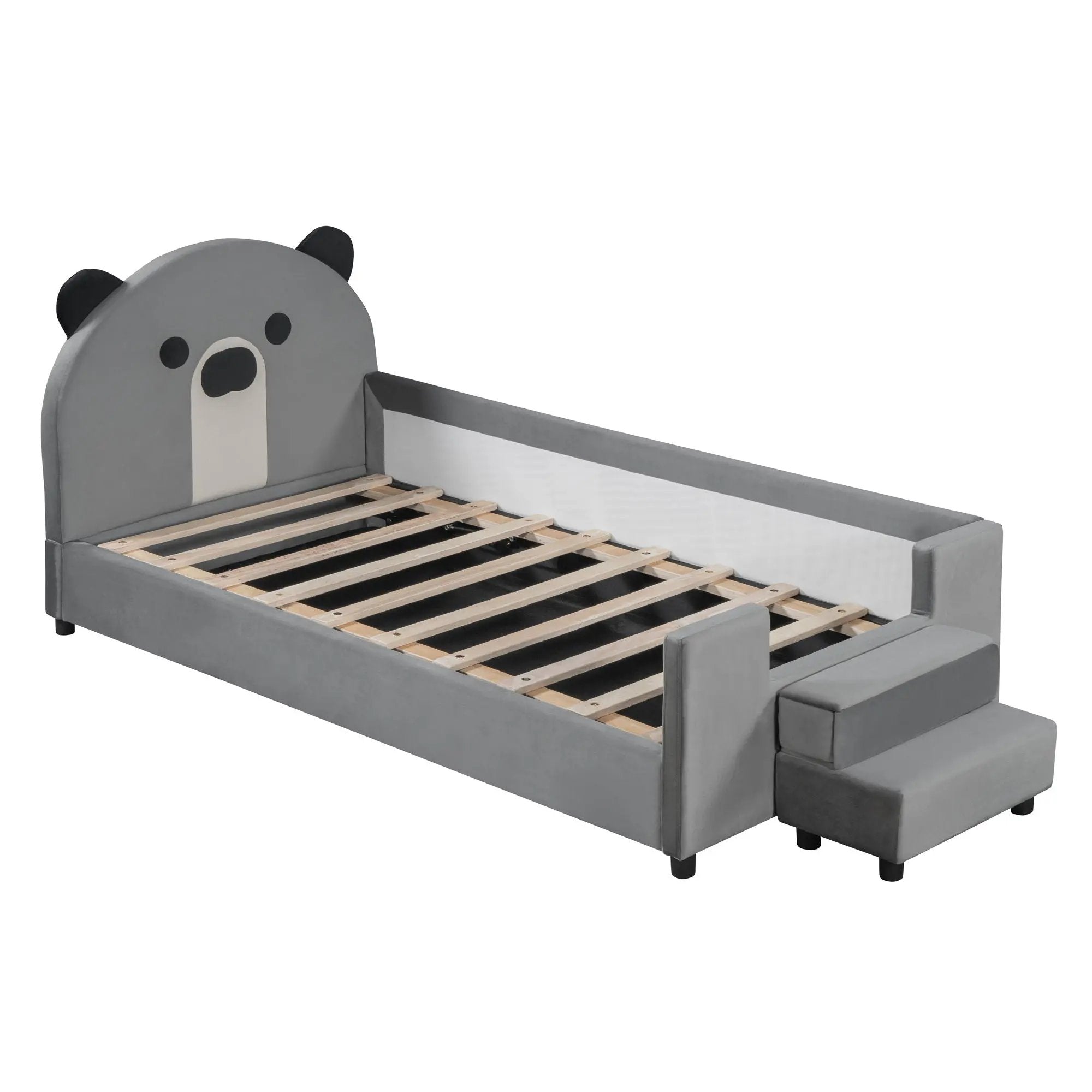 Upholstered Daybed With Bear Shaped Headboard, Hydraulic System And Breathable Fence by Unique Piece Furniture