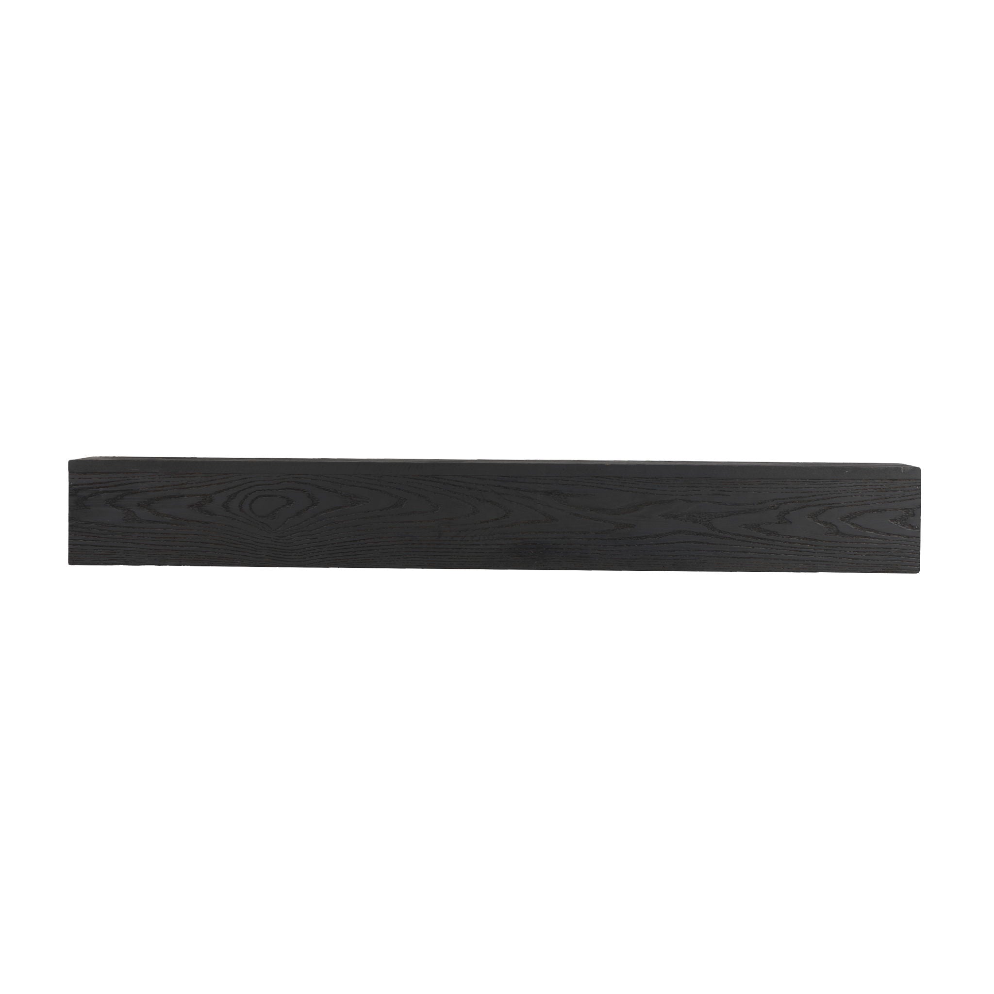 48'' Embossed Fireplace Mante, Wall Mounted Floating Shelf - Black by HouseOfZazla