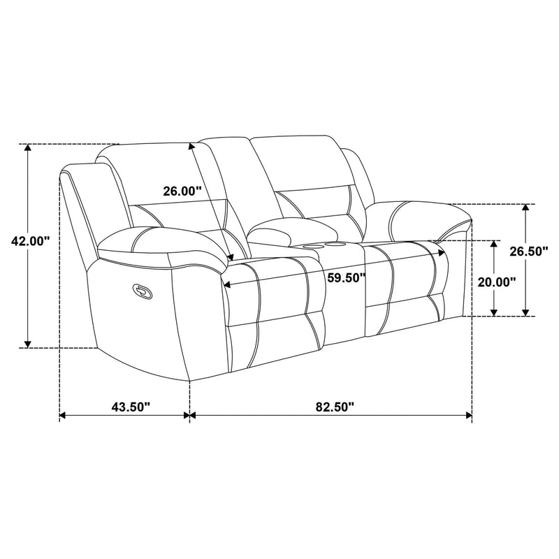 Sebring - Upholstered Manual Reclining Loveseat With Center Storage Console - Gray by HouseOfZazla