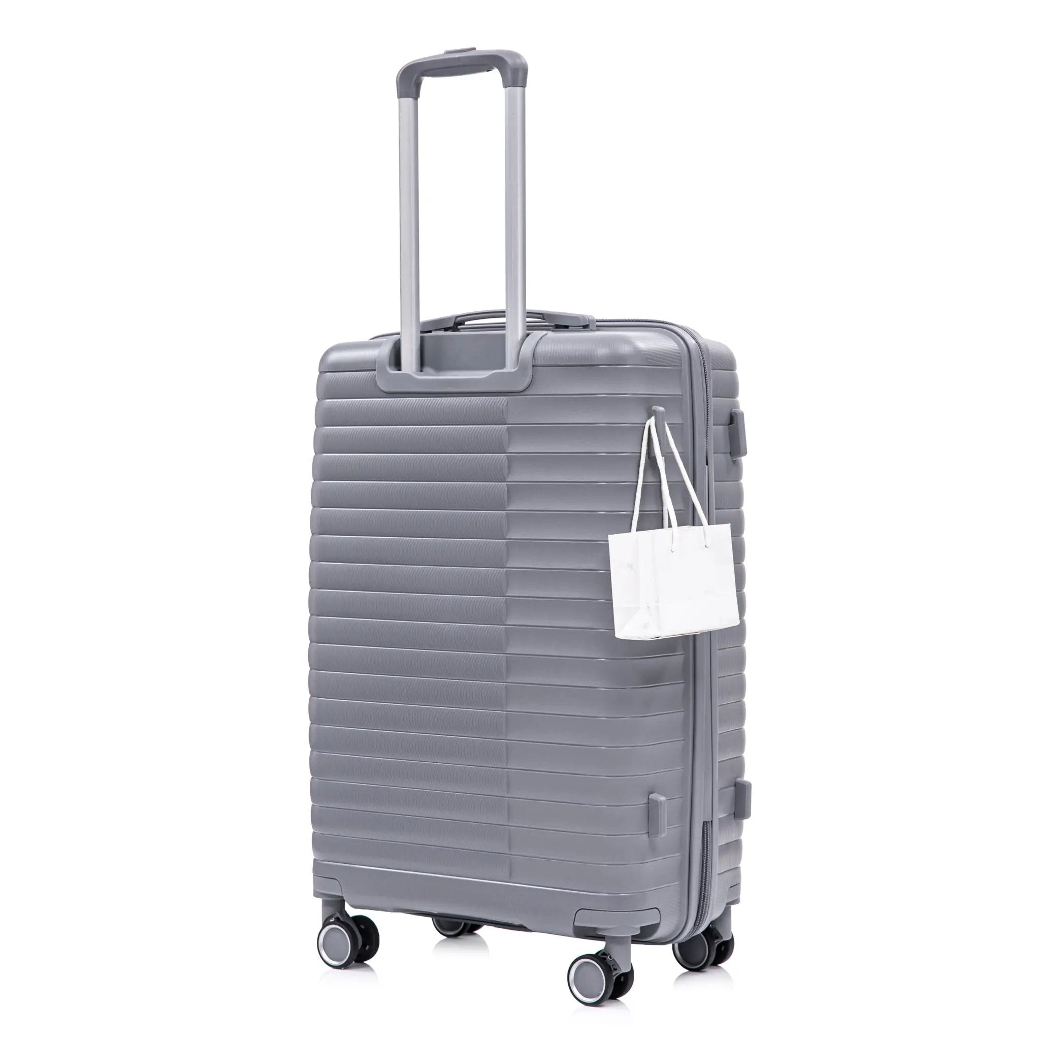 4-Piece PP Spinner Wheel Luggage Set with Cosmetic Case, Light Gray by HouseOfZazla