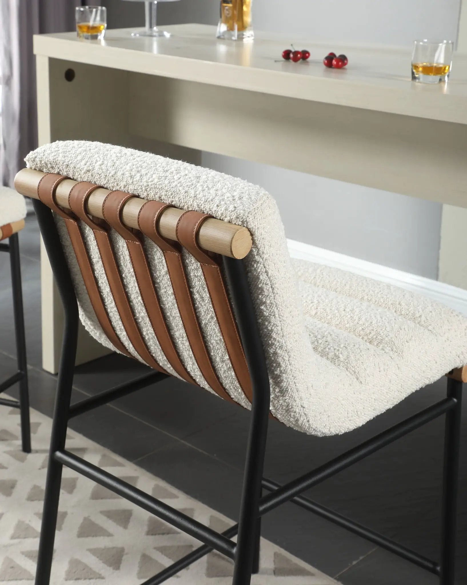 Lahni - 17" Boucle Fabric Counter Height Chair by Unique Piece Furniture