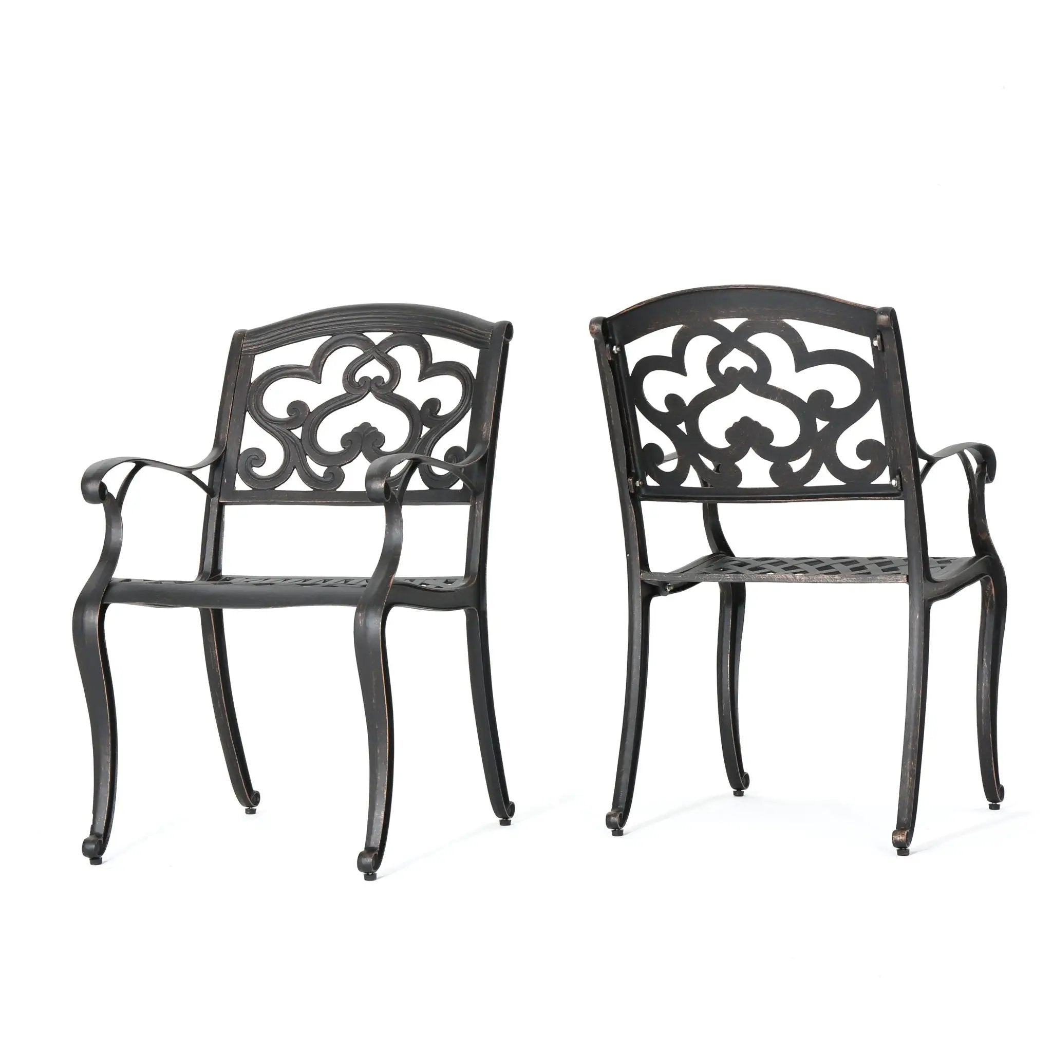 Cast Aluminum Dining Chair With Hand Crafted Details - Copper by HouseOfZazla