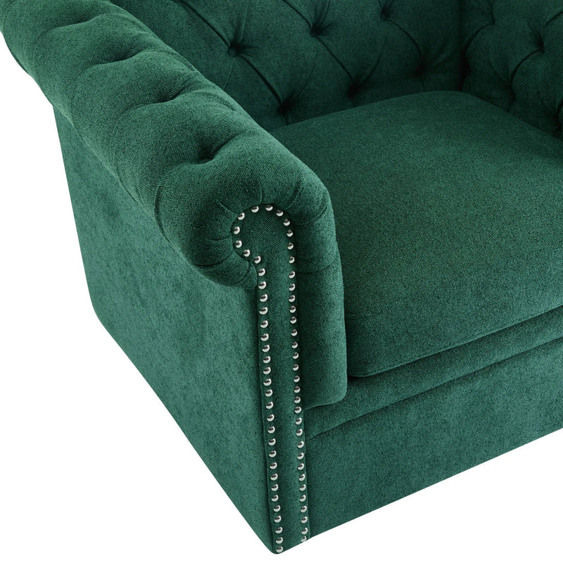 Chesterfield Style Swivel Club Chair With Button Tufted by HouseOfZazla