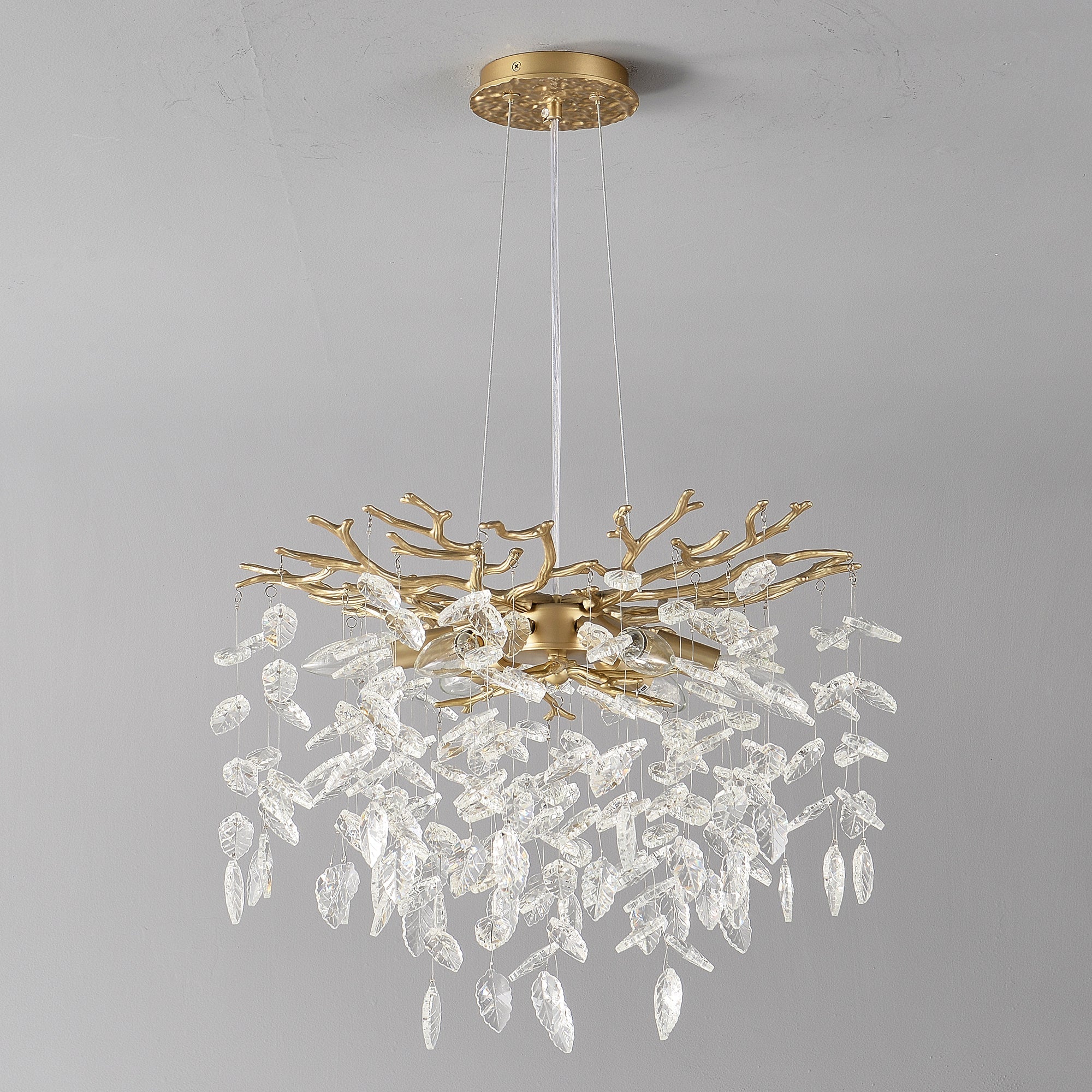 6-Light Chandelier Crystal Ceiling Lamp - Gold Finish by HouseOfZazla