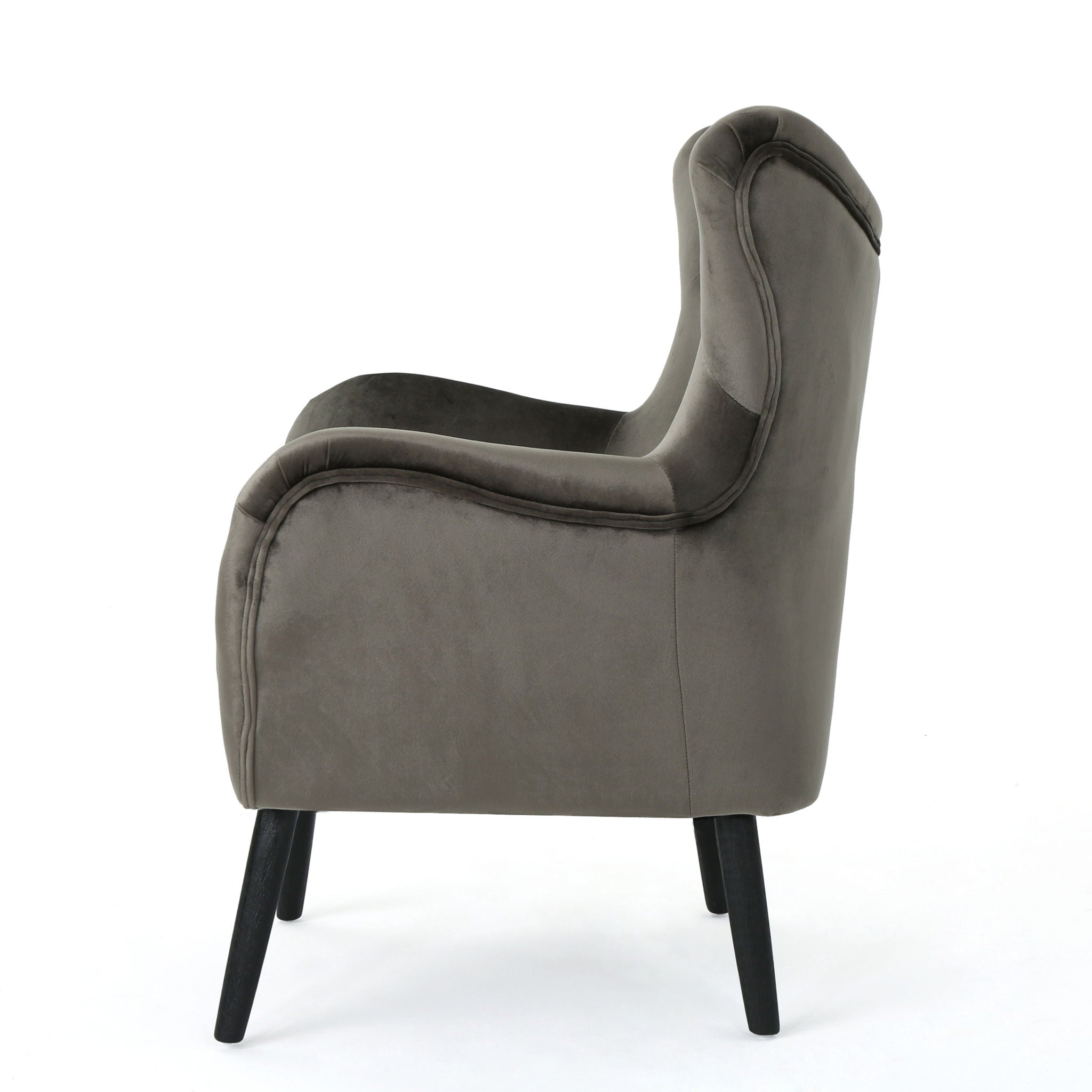 Alyssa Mid Century Upholstered Arm Chair With Wingback Design by HouseOfZazla