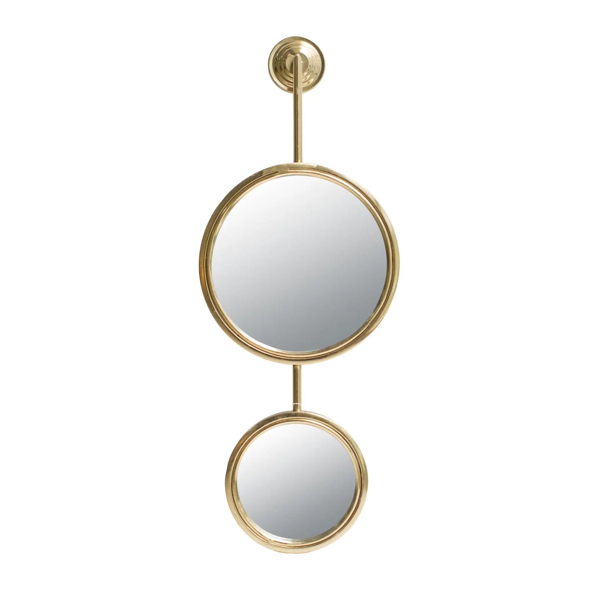 2 Circle Mirrors For Wall Decor, Unique Contemporary Wall Mirror For Living Room Bedroom Entryway - Gold by Unique Piece Furniture