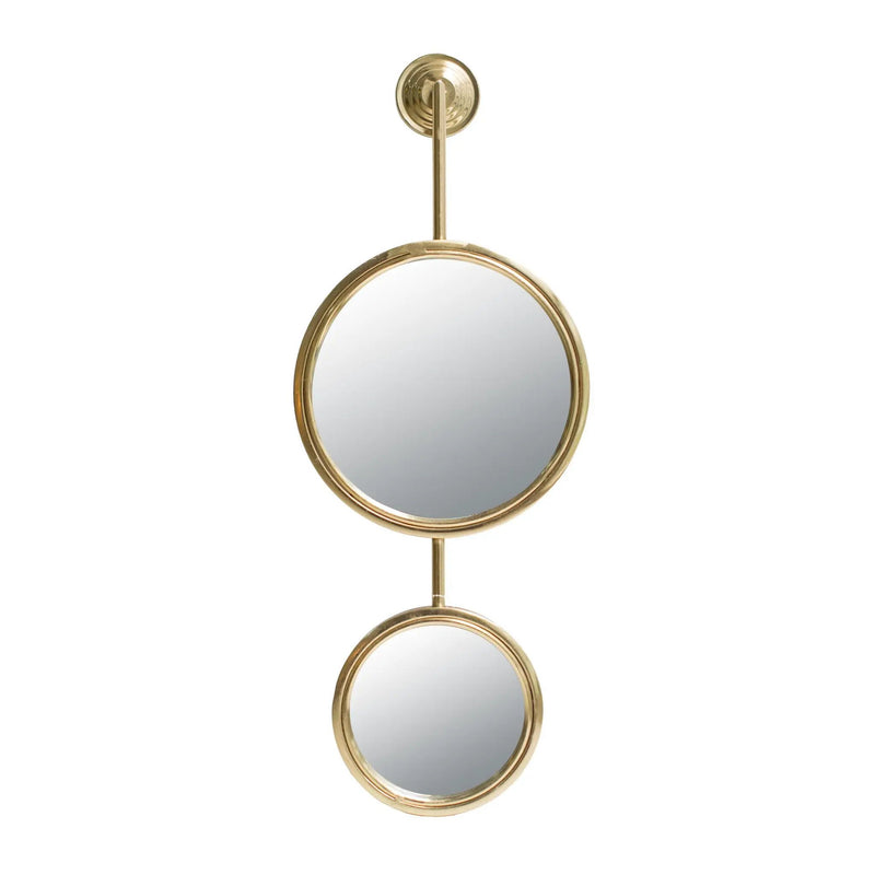 2 Circle Mirrors For Wall Decor, Unique Contemporary Wall Mirror For Living Room Bedroom Entryway - Gold by Unique Piece Furniture