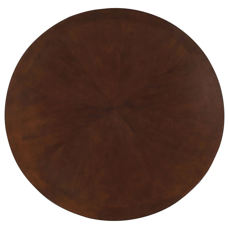 Calloway - Round Game Table With Pedestal Base - Dark Brown by HouseOfZazla