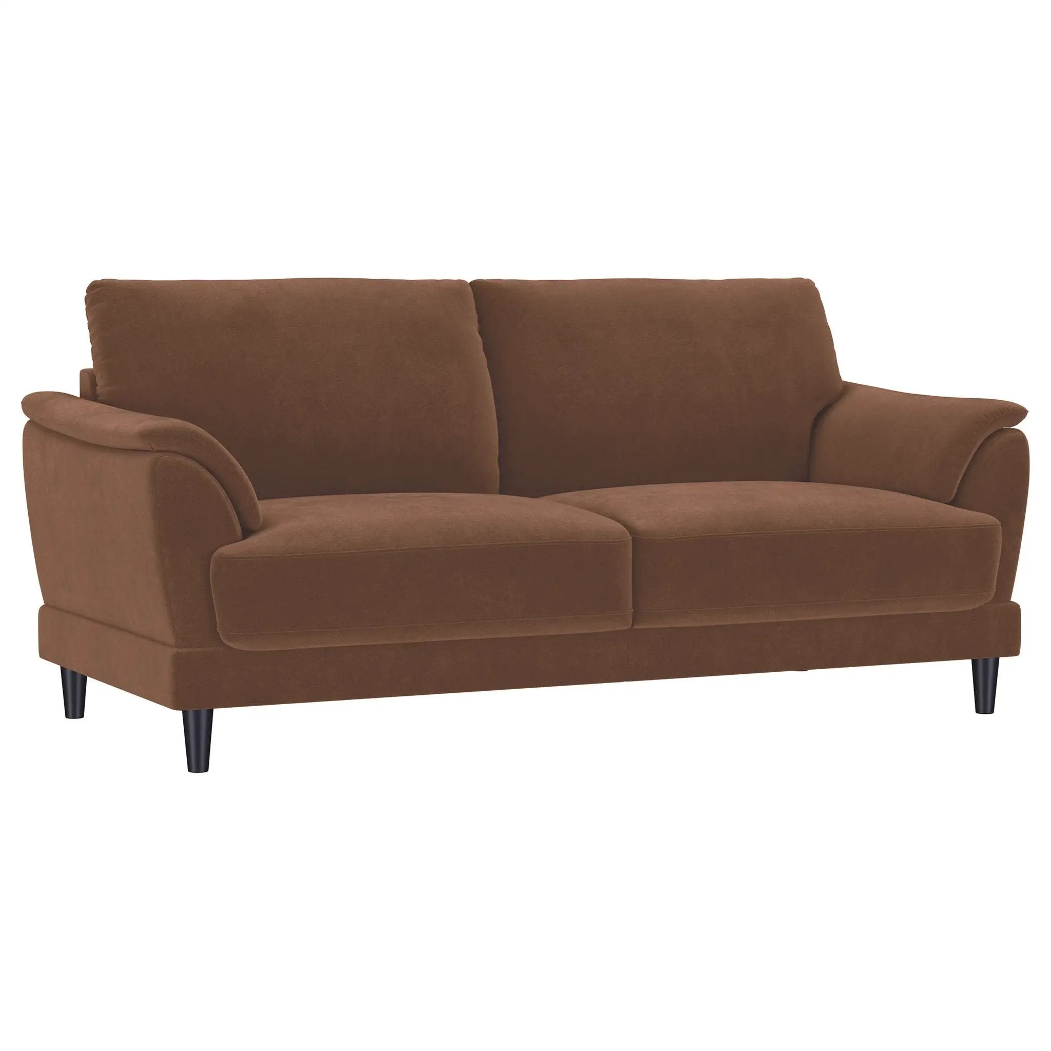 Selma 2-piece Velvet Upholstered Crescent Arm Sofa Set Rust by Unique Piece Furniture
